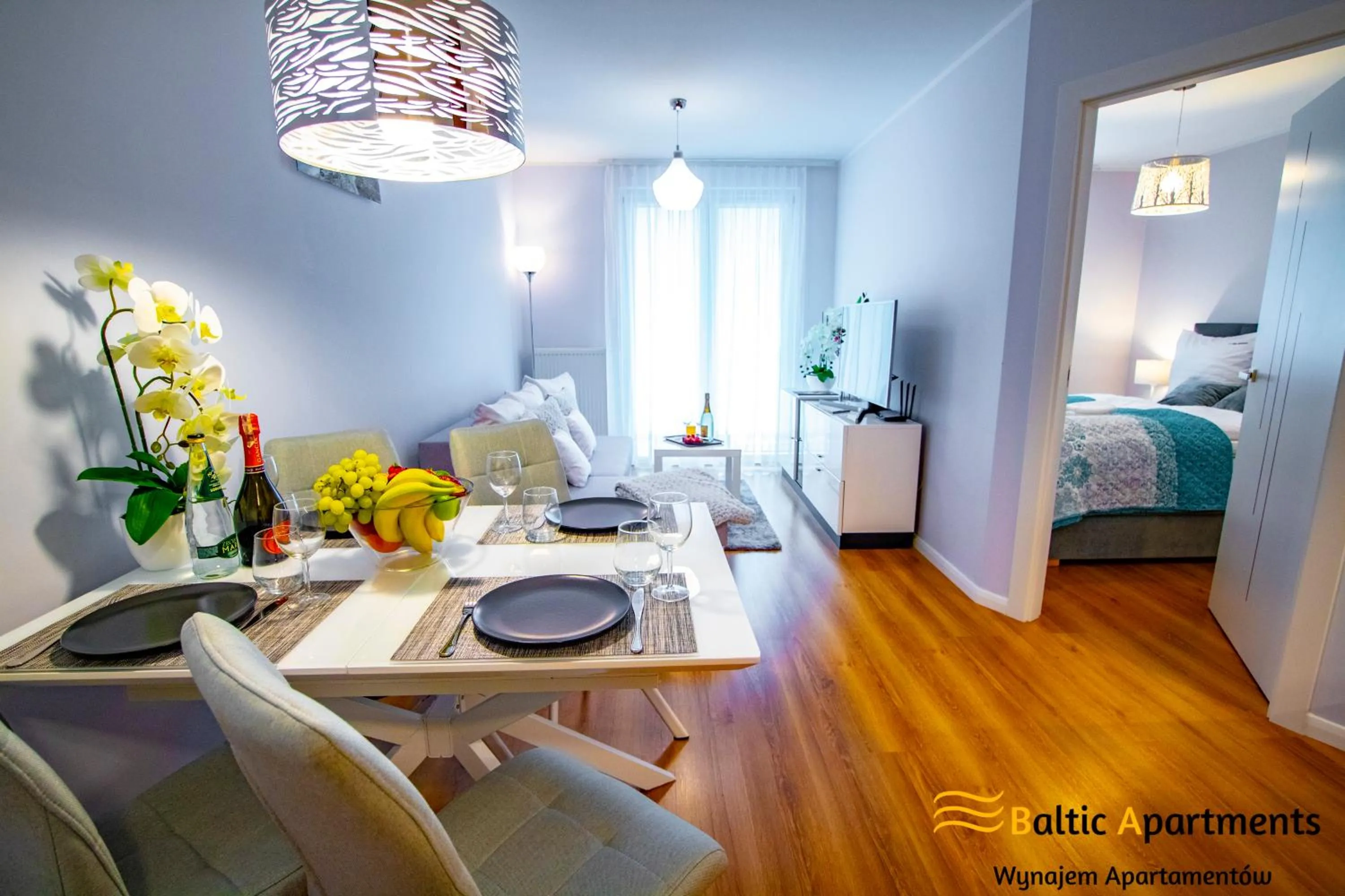 Living room, Bed in Baltic Apartments - Apartamenty Bałtyk