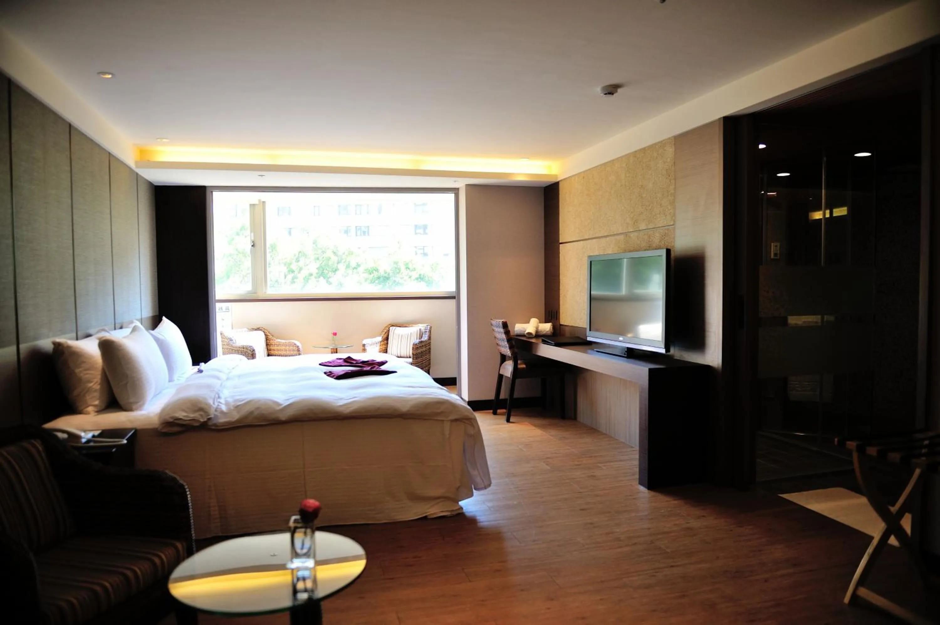 Bed in Beitou Hot Spring Resort