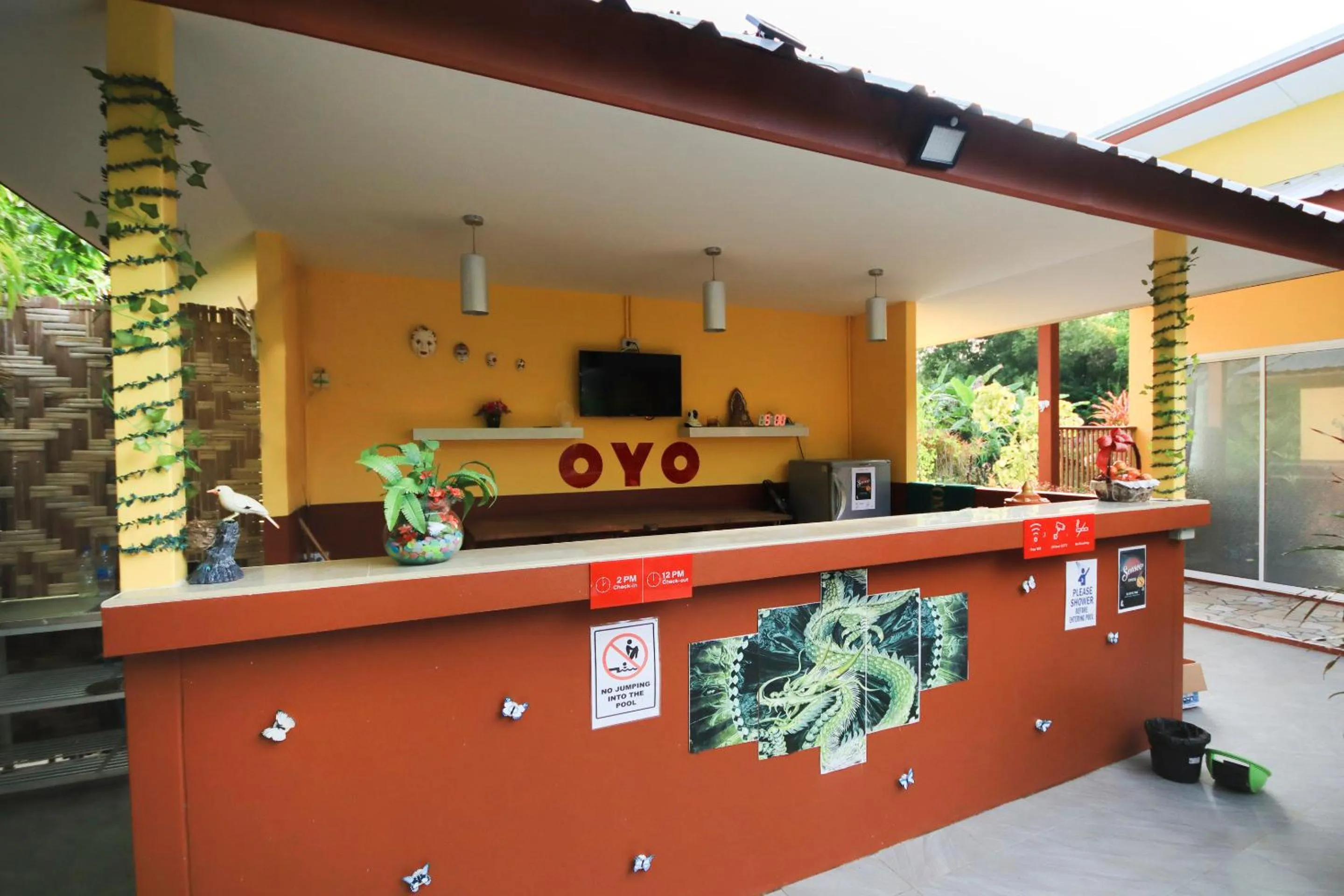 Lobby or reception in Ban Elephant Blanc Bungalow