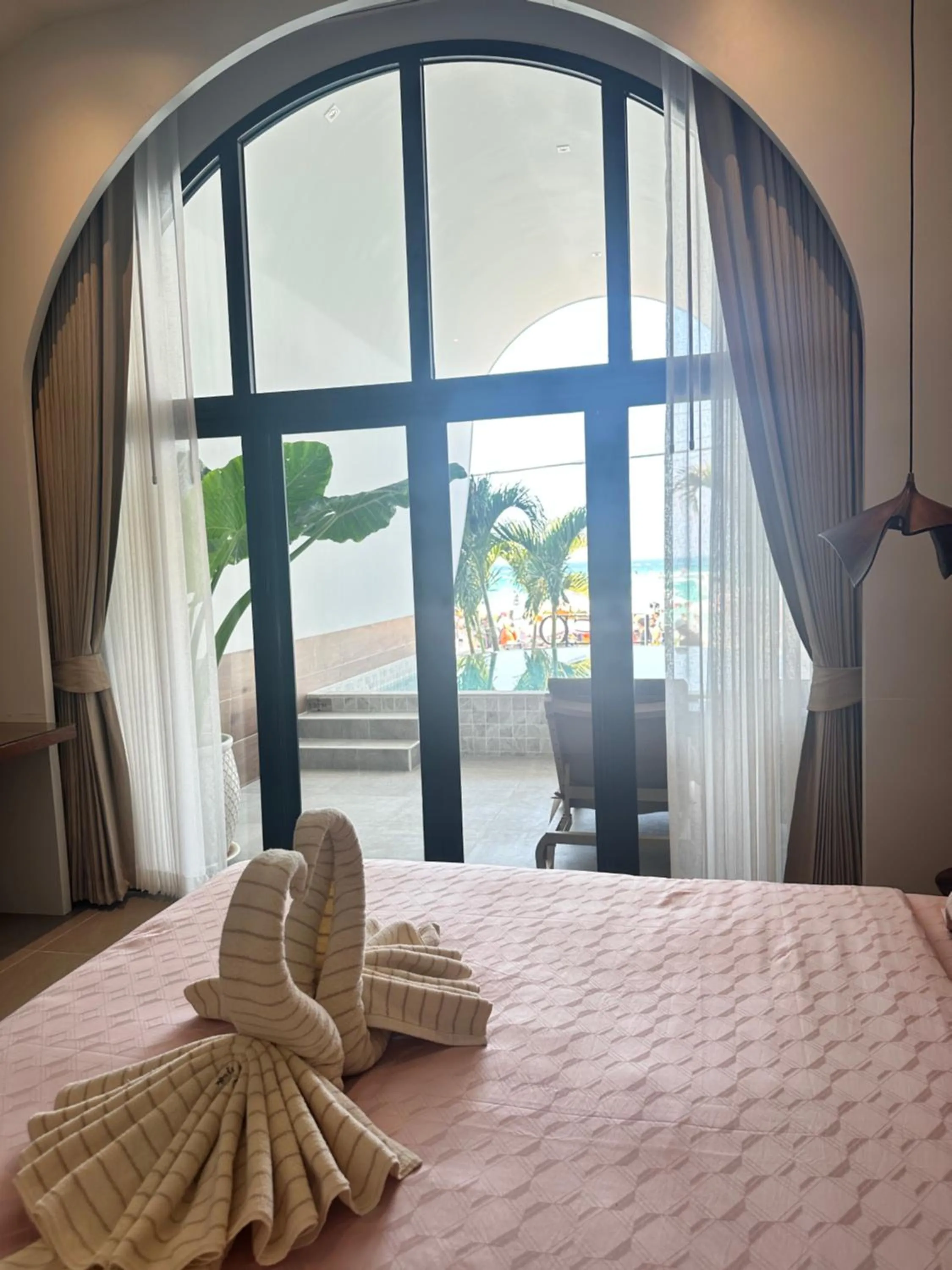 Bed in TC villa on beach