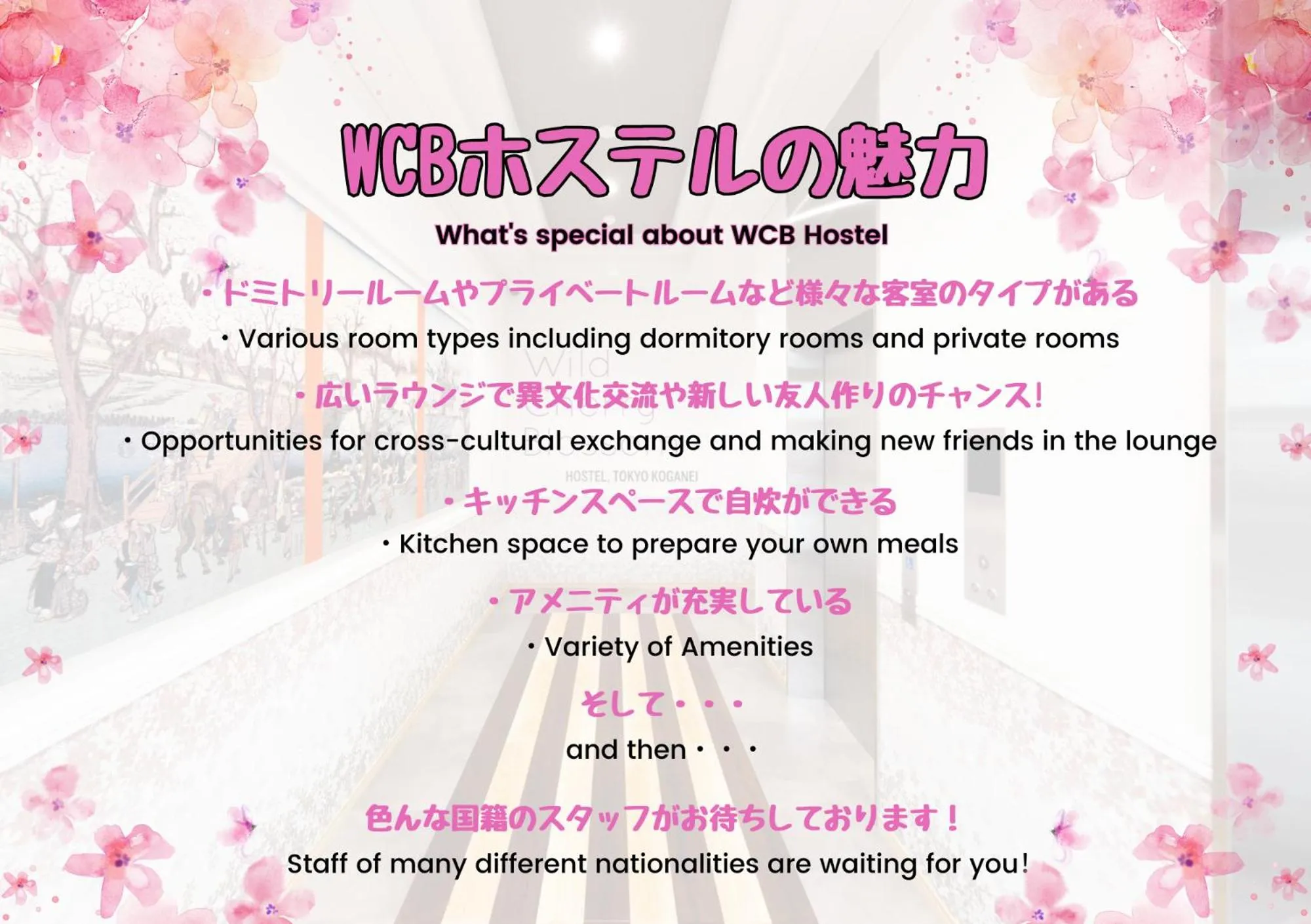 Wild Cherry Blossom-HOSTEL,TOKYO KOGANEI-