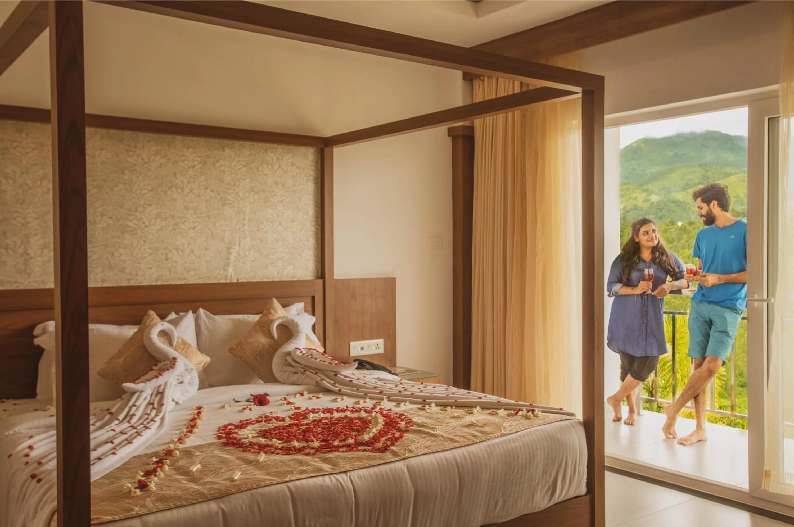 Balcony/Terrace, Bed in The Lake View Munnar