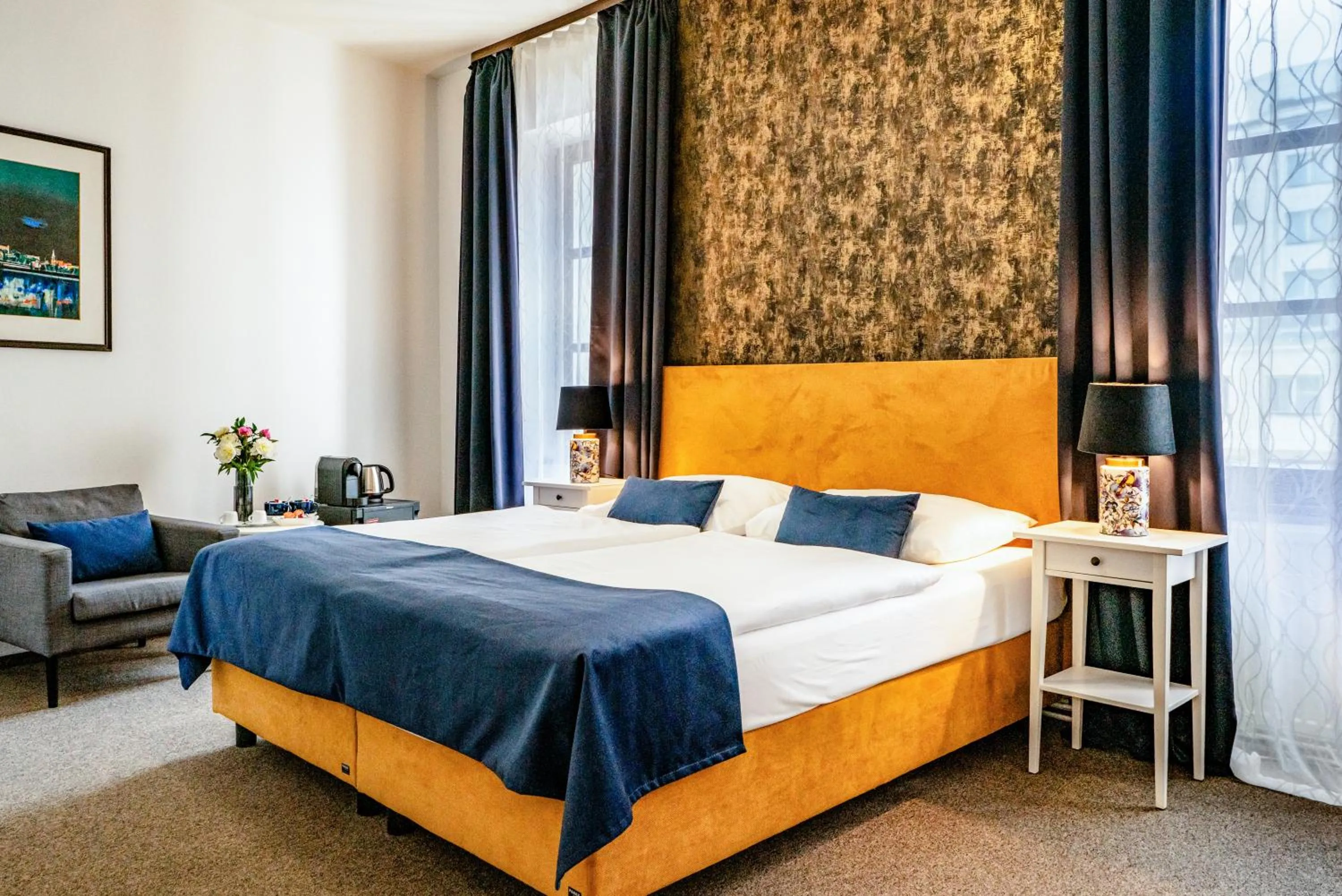 Decorative detail, Bed in BlueBell Hotel