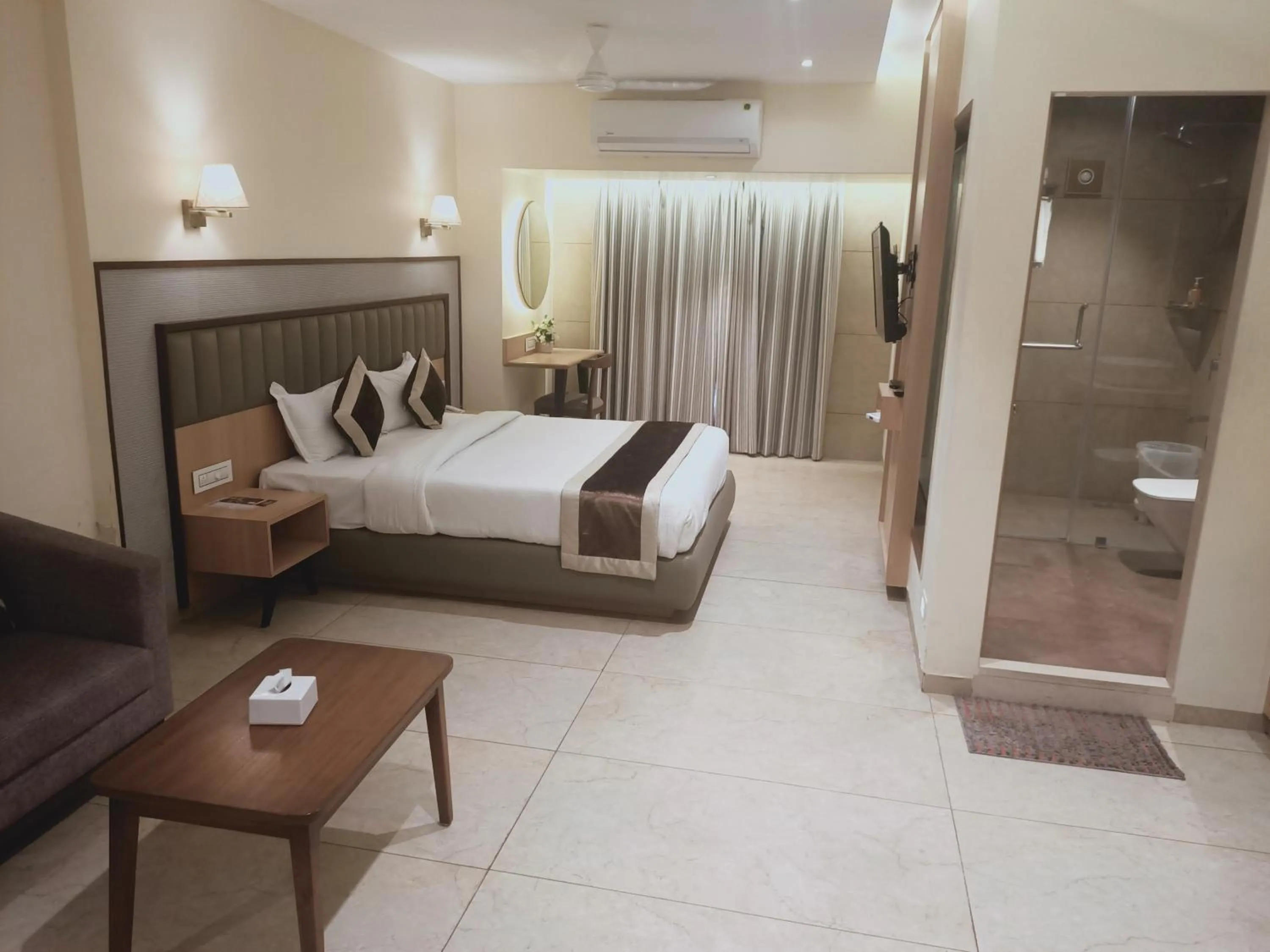 View (from property/room), Bed in Rudra Shelter Business Hotel