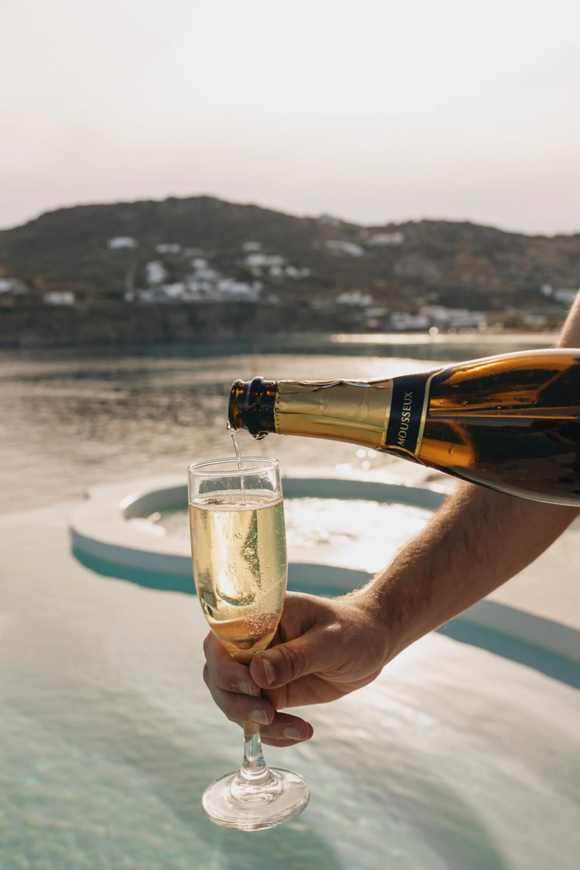 Pool view in Mykonos Pantheon