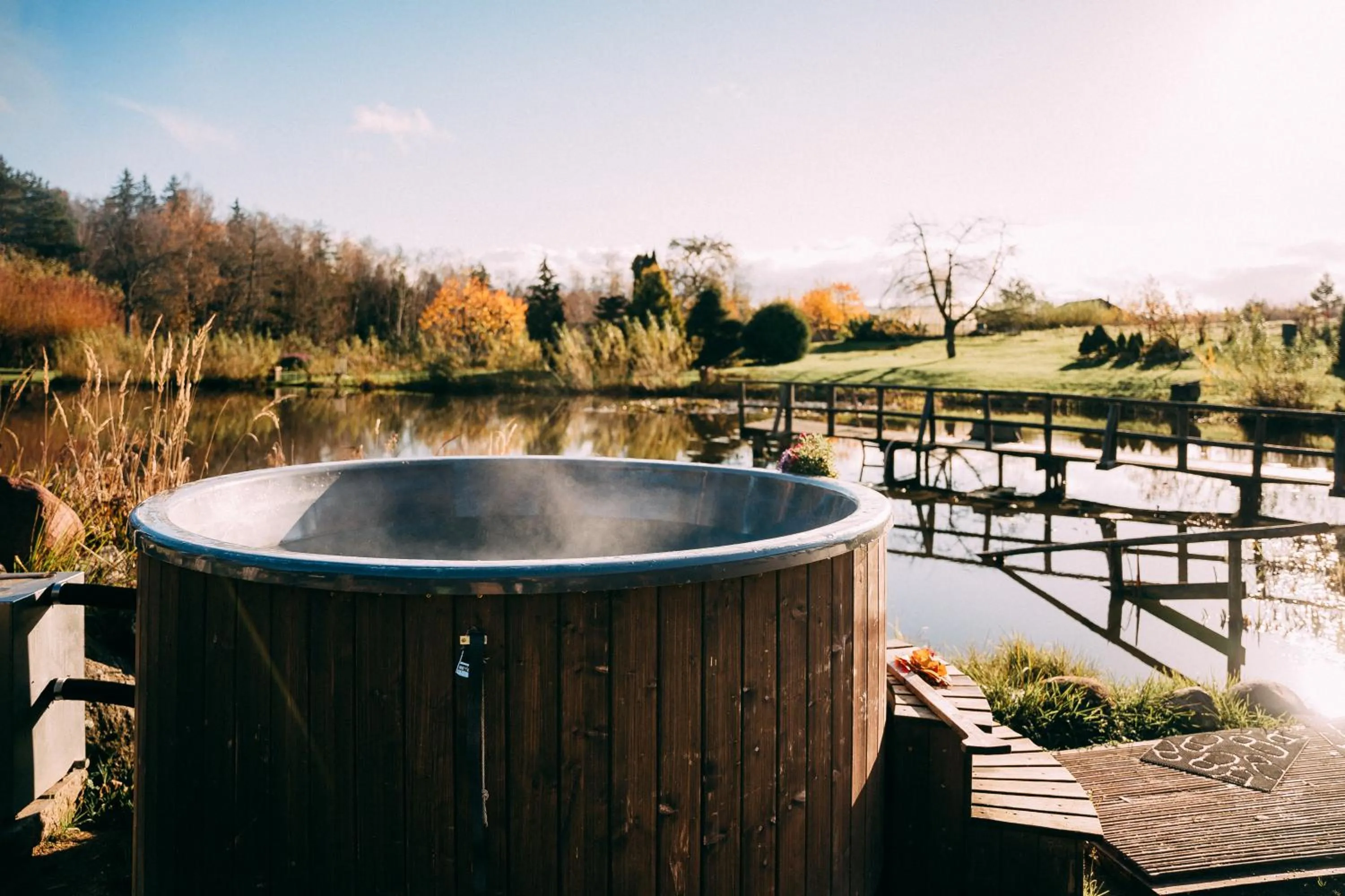 Hot Tub in Weavers' Guest House Kalndaki