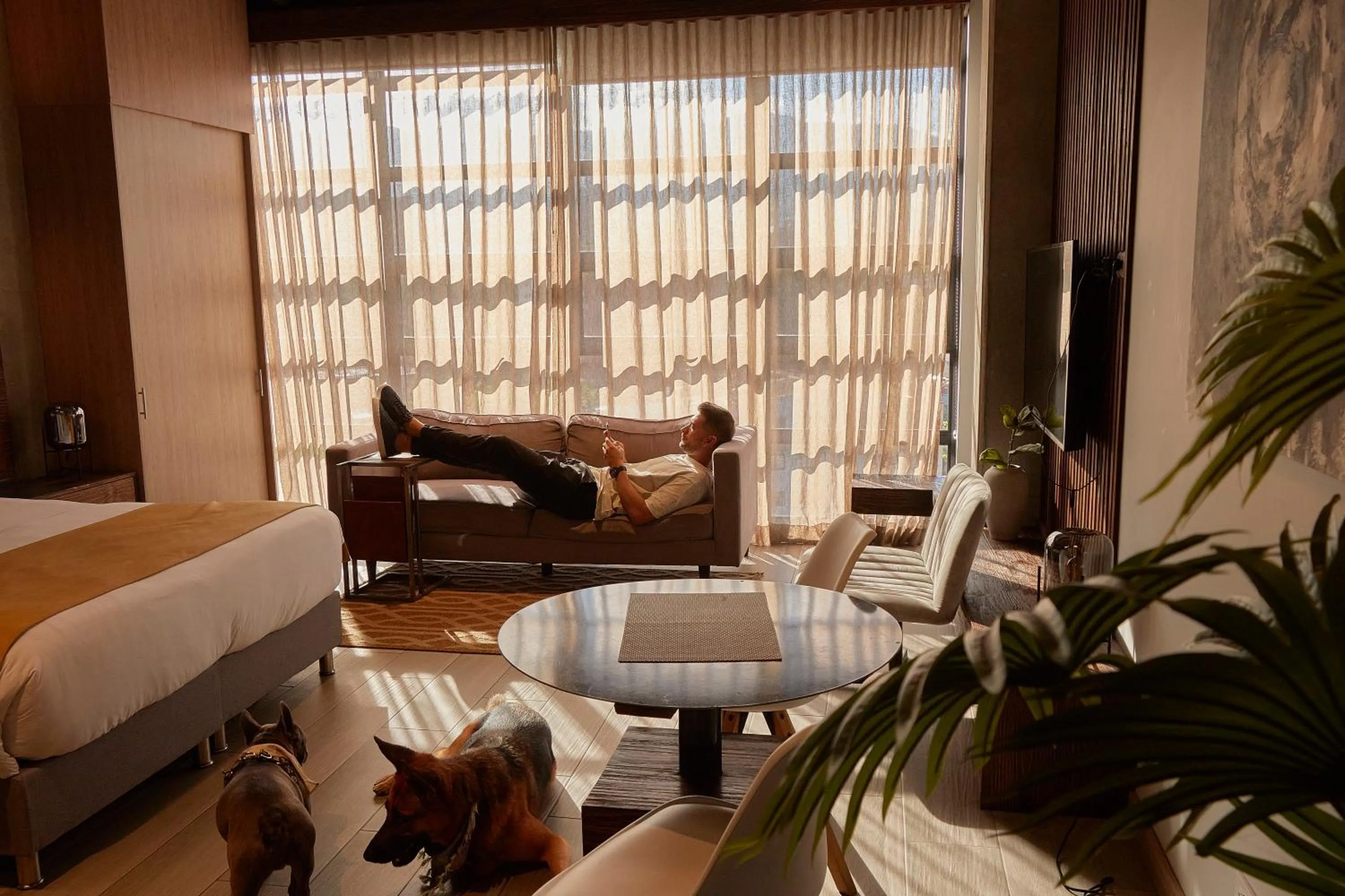 Bed in Factory Lofts Hotel