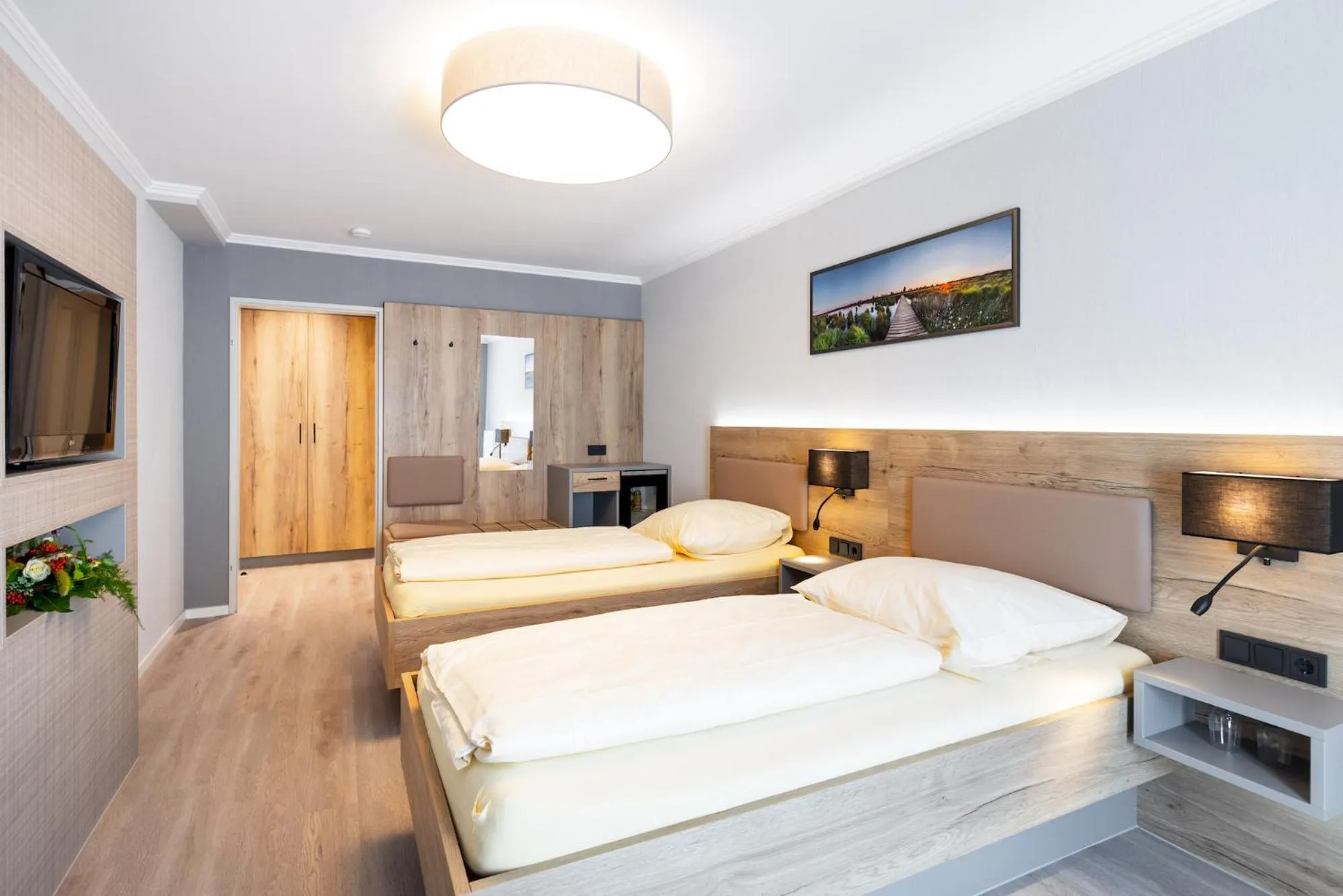 Bed in Hotel Restaurant Bismarckturm