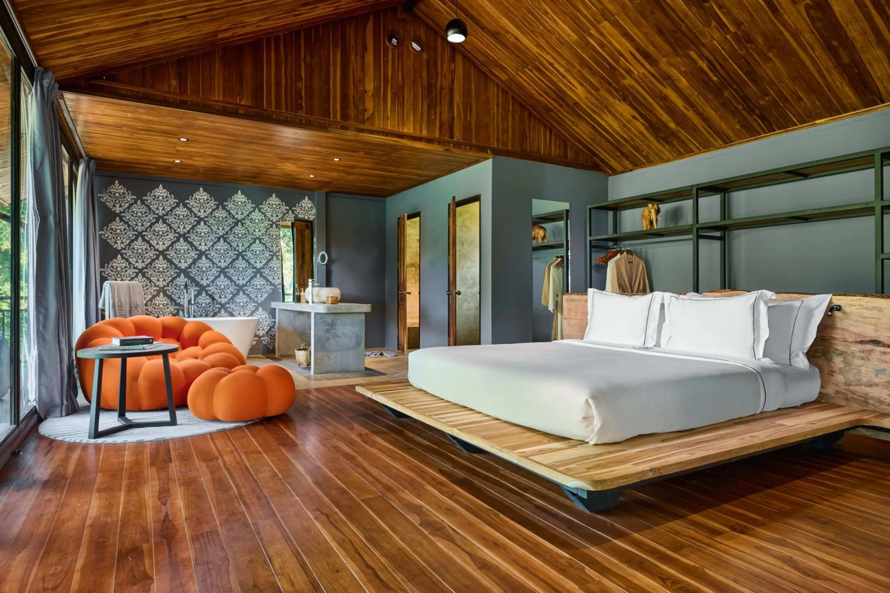 Bed in The Namkhan, a Small Luxury Hotel of the World