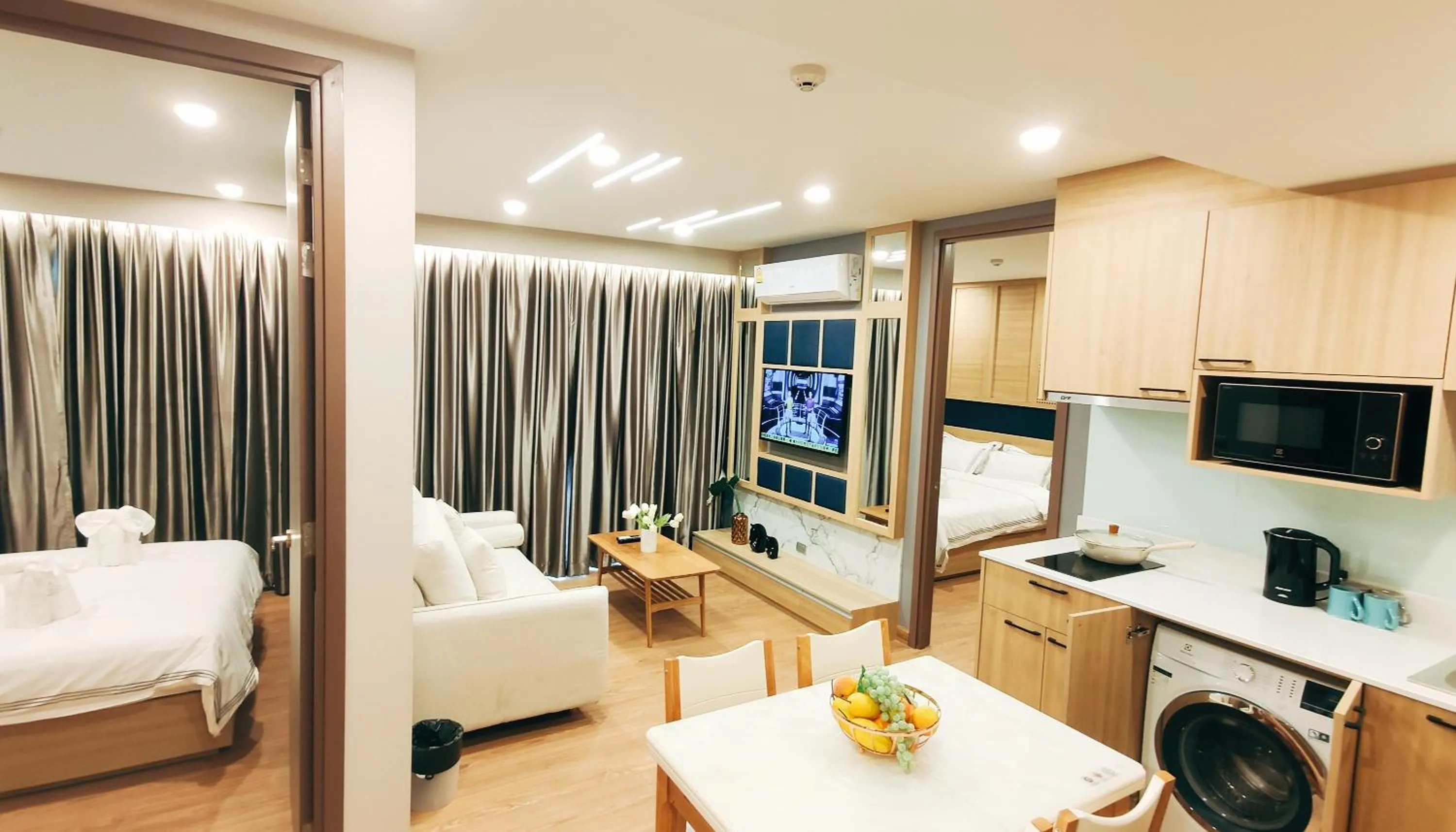 Living room, Bed in Pleasant Chiangmai