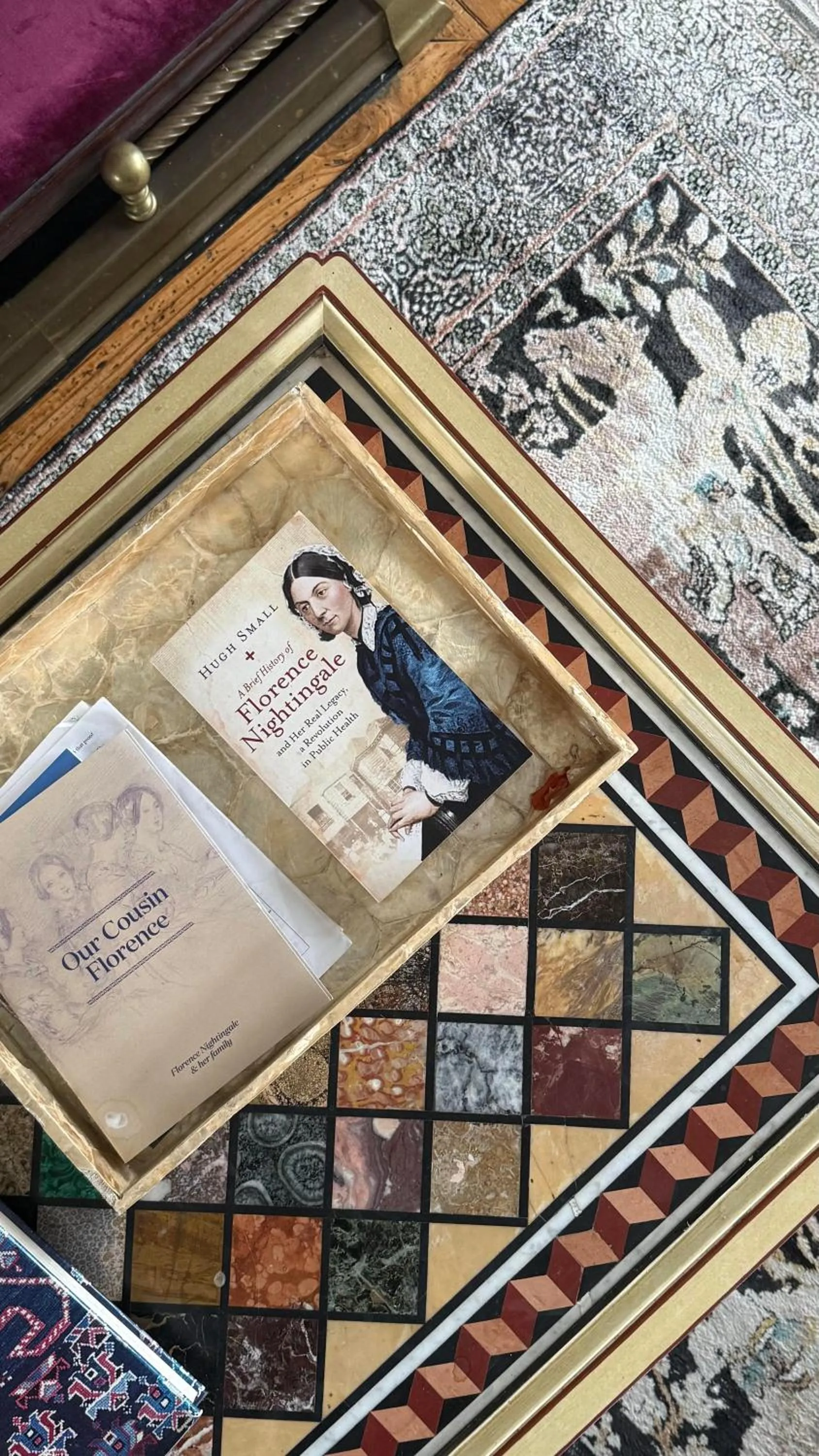 Seating area in Florence Nightingale Suites at Lea Hurst