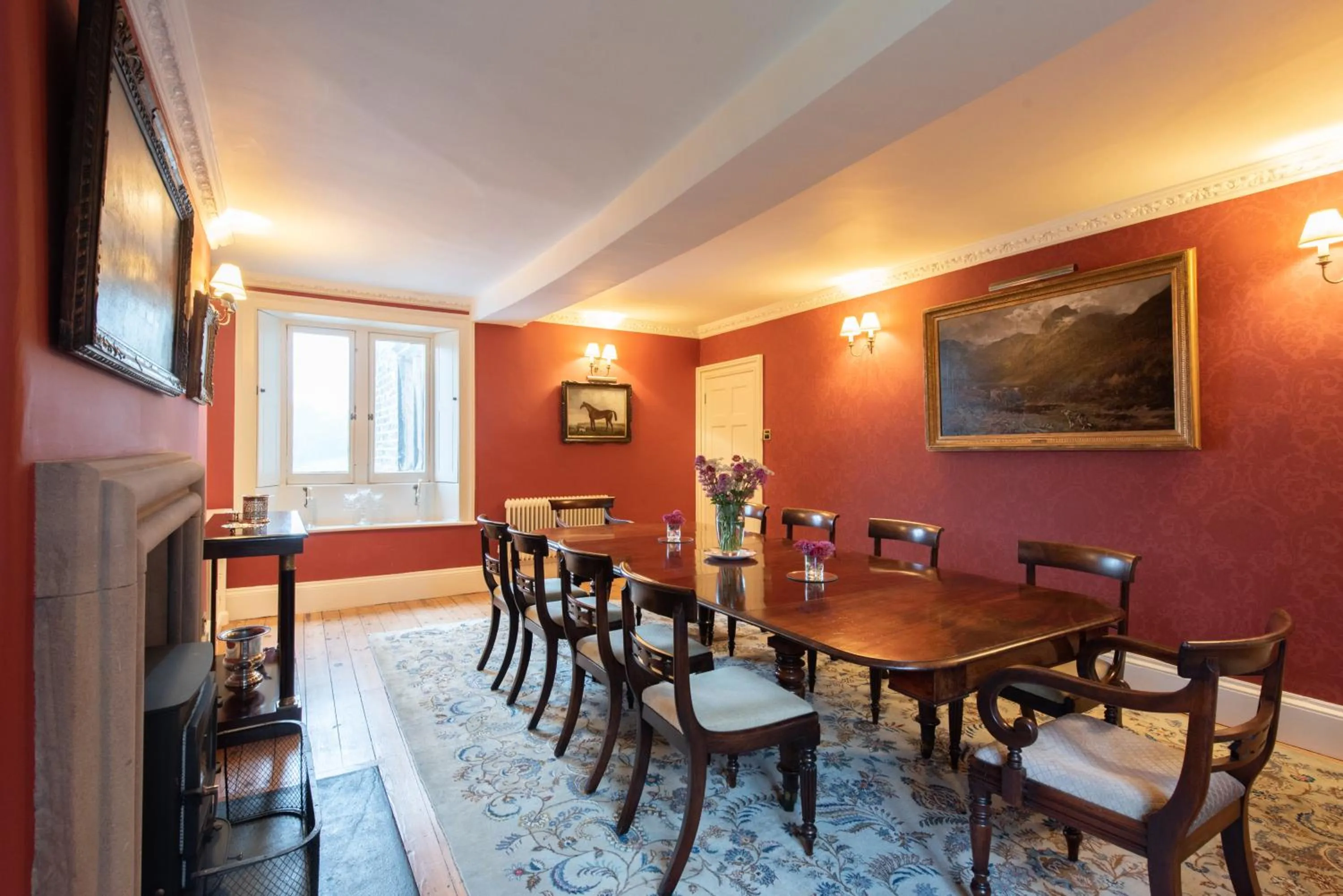 Dining area in Florence Nightingale Suites at Lea Hurst