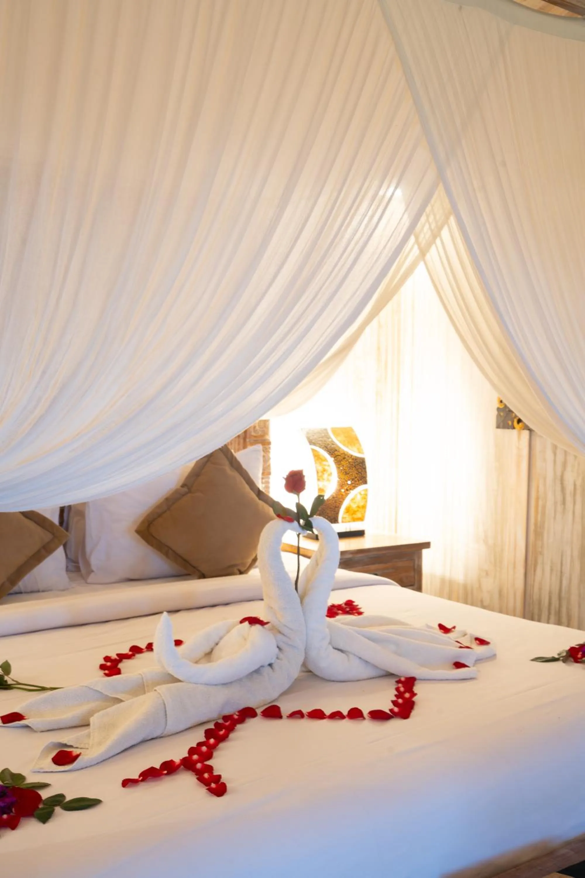 Bed in Uma Sebatu Villa Ubud