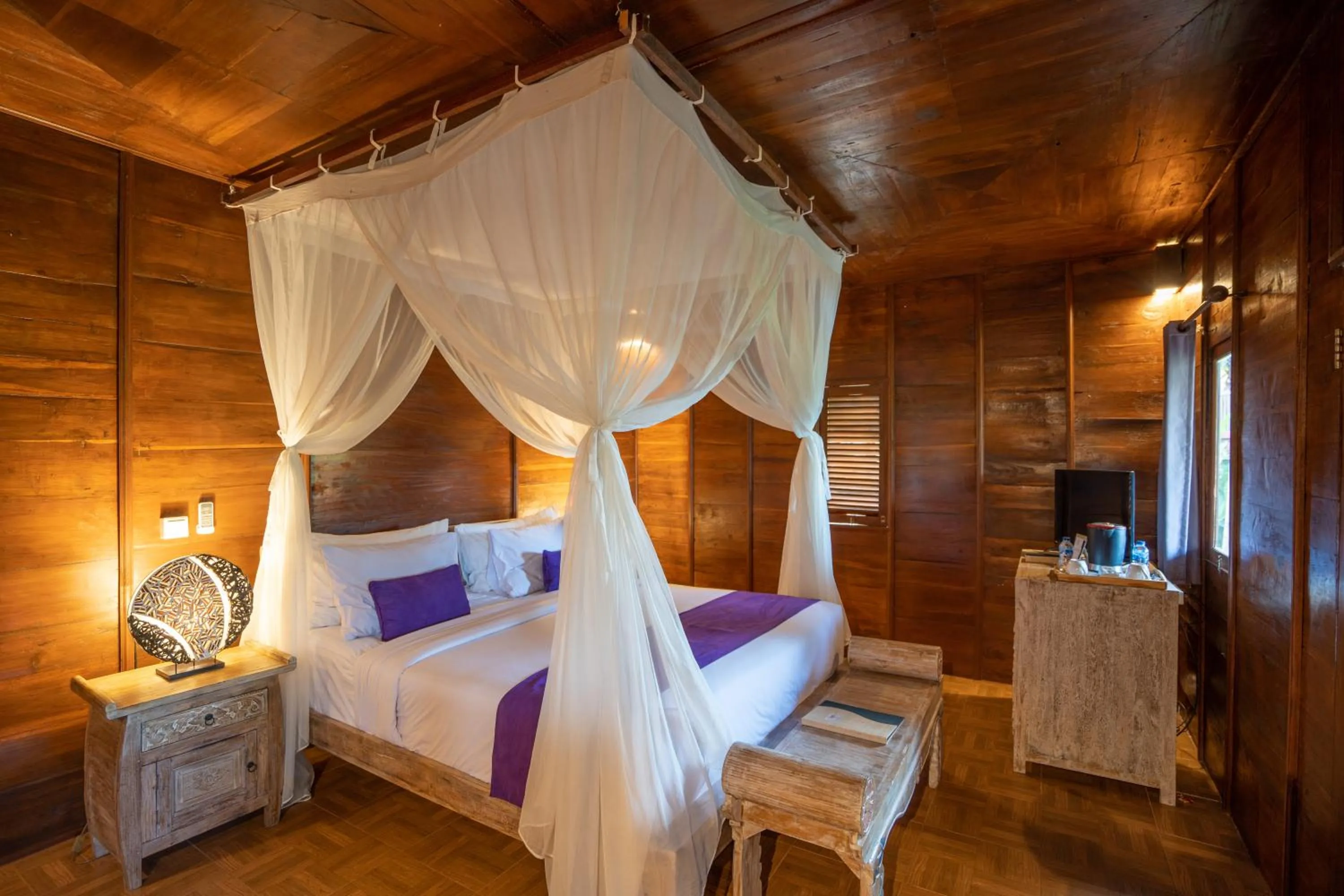 Bed in Uma Sebatu Villa Ubud