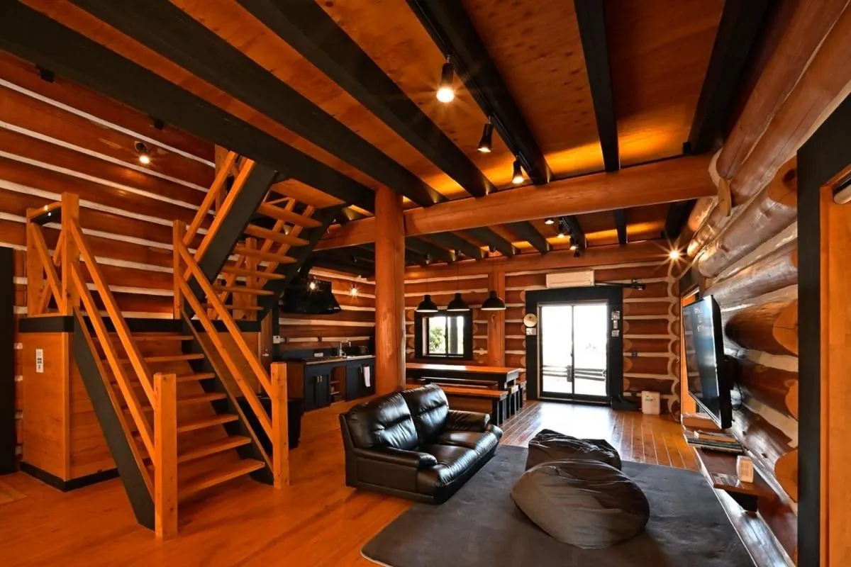 Living room in LOG HOUSE at Shima