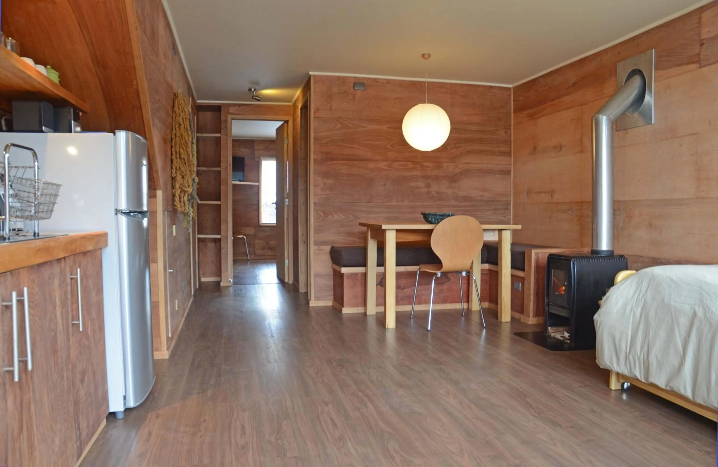 Dining area, Bed in Palafito Azul Apart Hotel