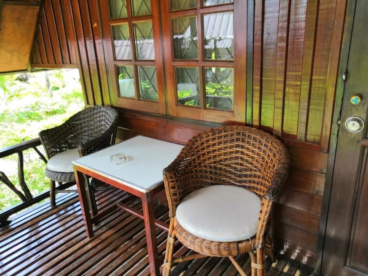 Seating area in Seashell Coconut Village Koh Tao
