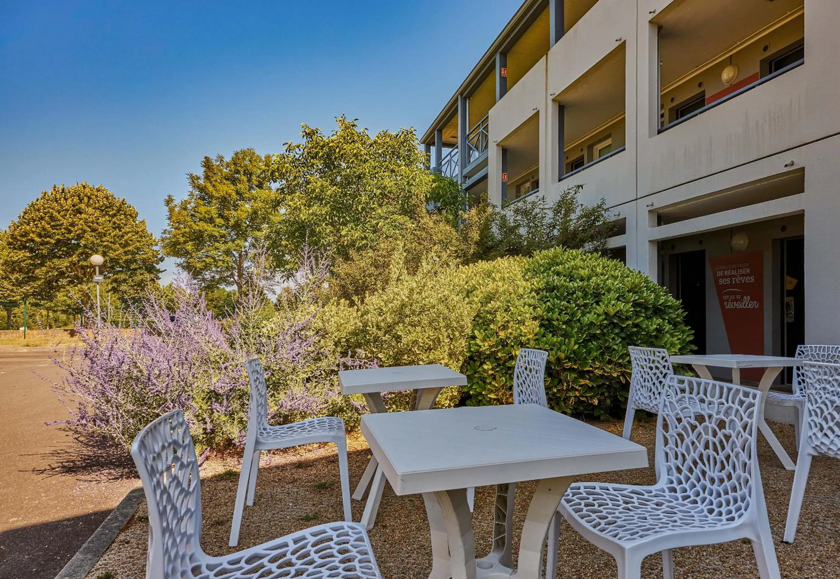 Patio in B&B HOTEL AVRANCHES Baie du Mont St-Michel