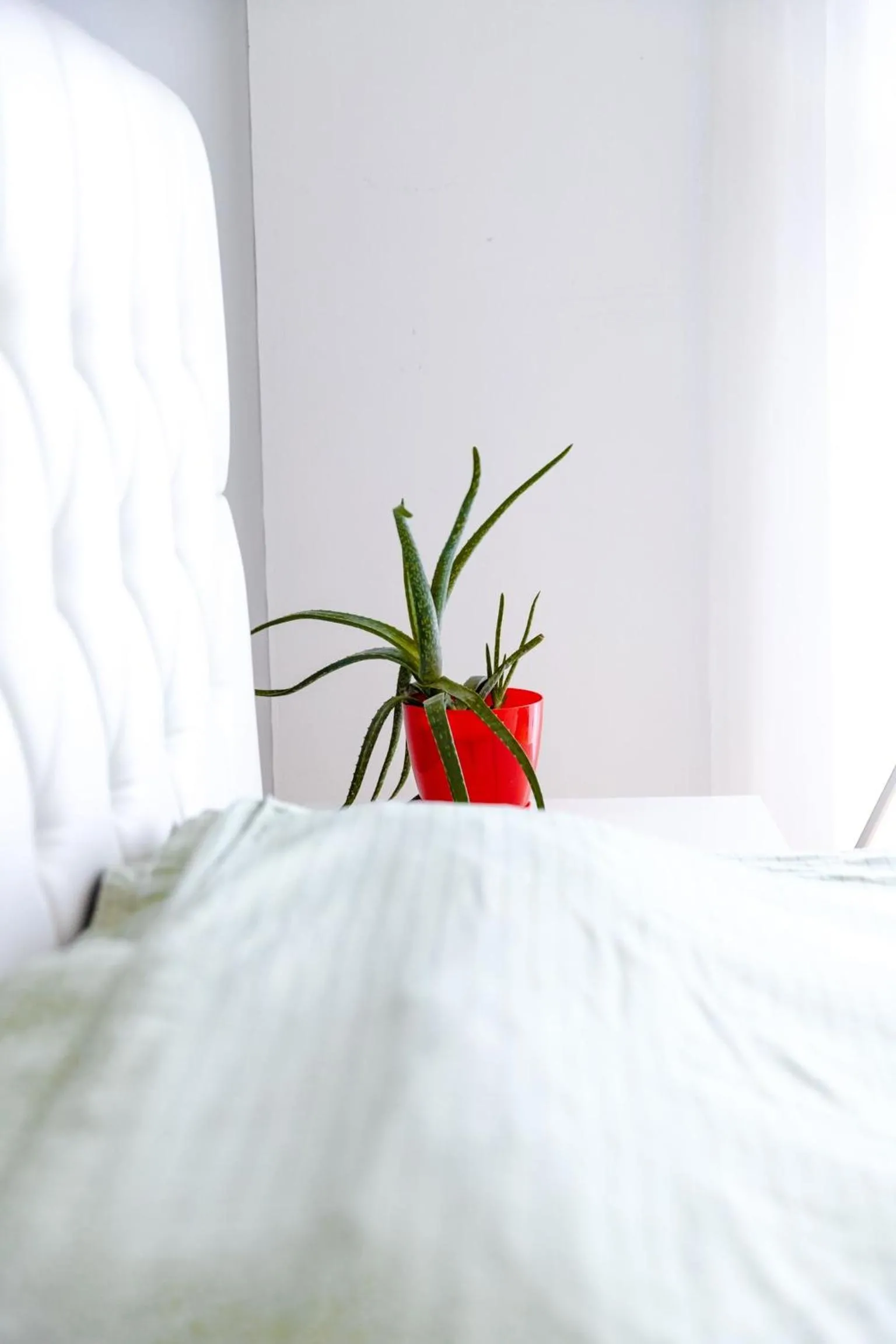 Bed in Modern apartment with a view feels like home