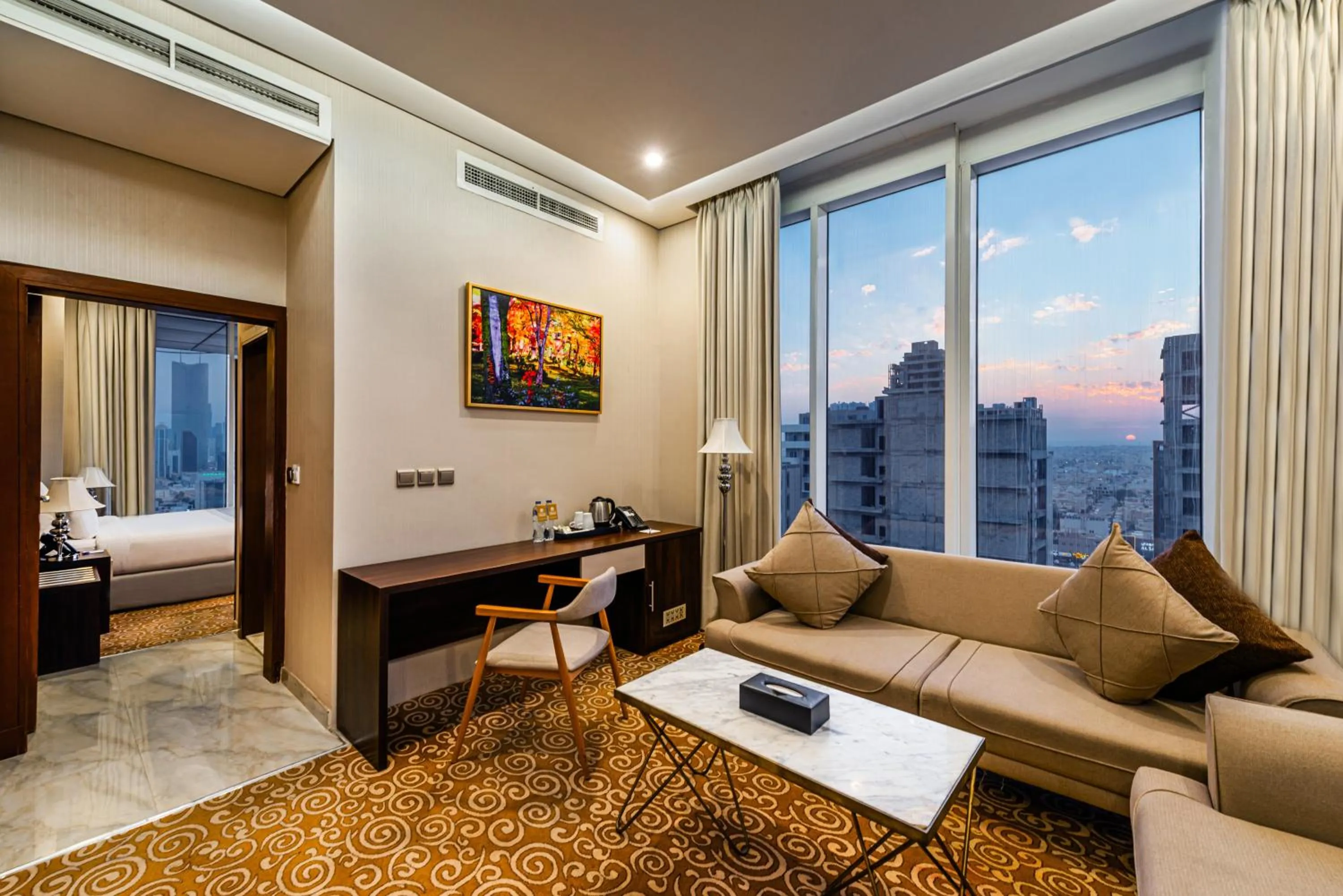 Bed in Crown Rose Al Sahafa Hotel