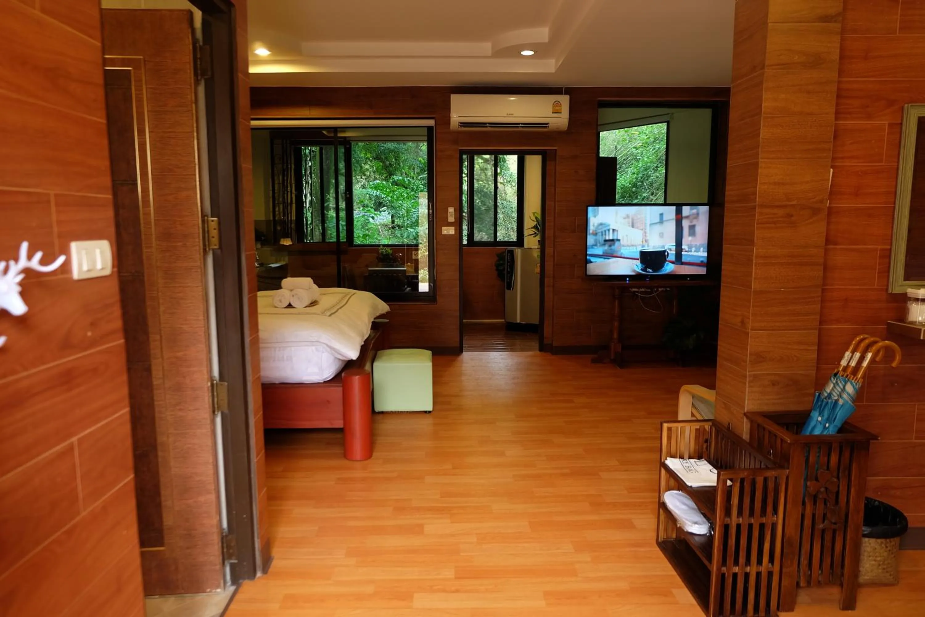 Bed in Namtok Sarika Resotel