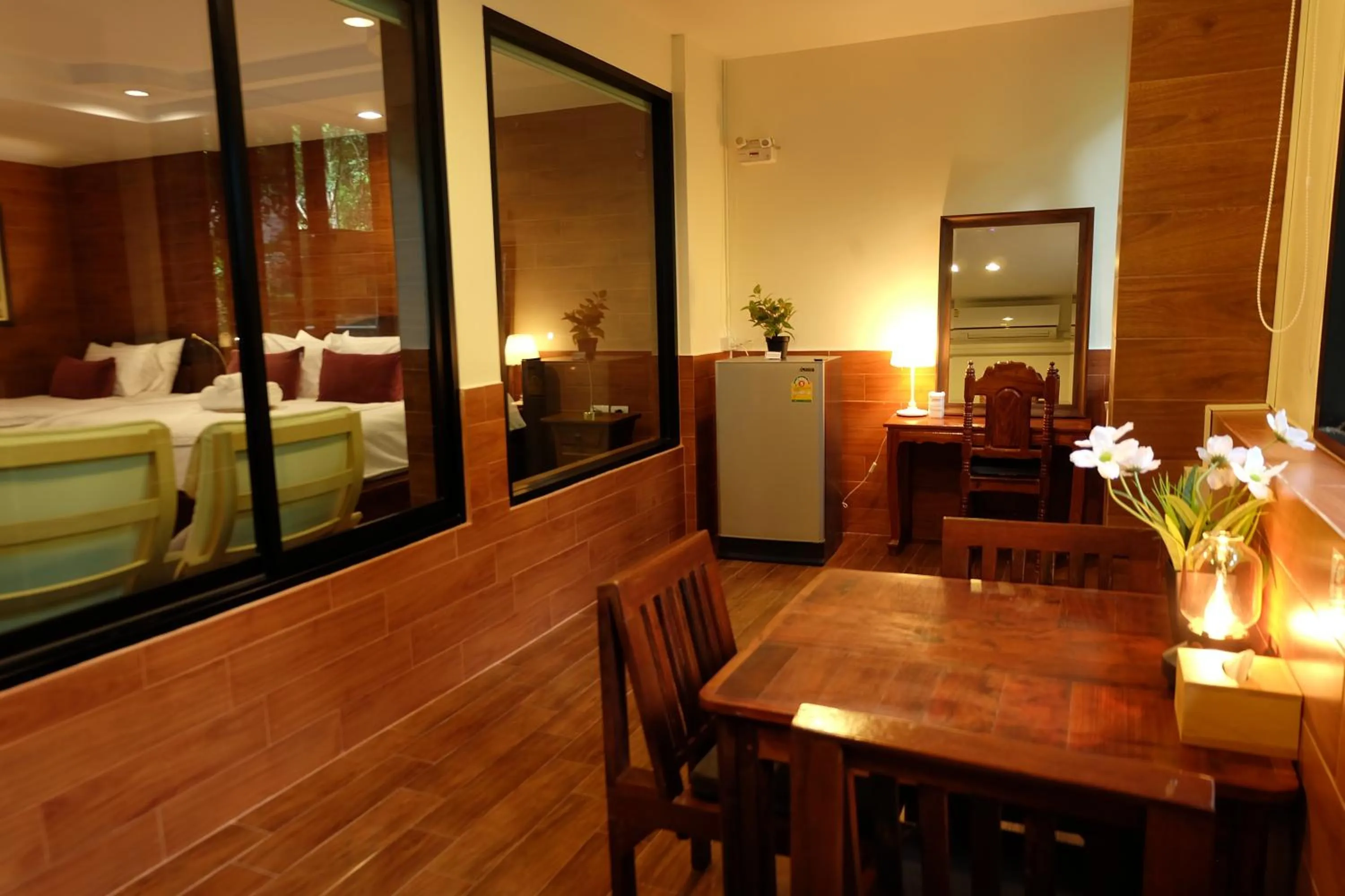 Bed in Namtok Sarika Resotel