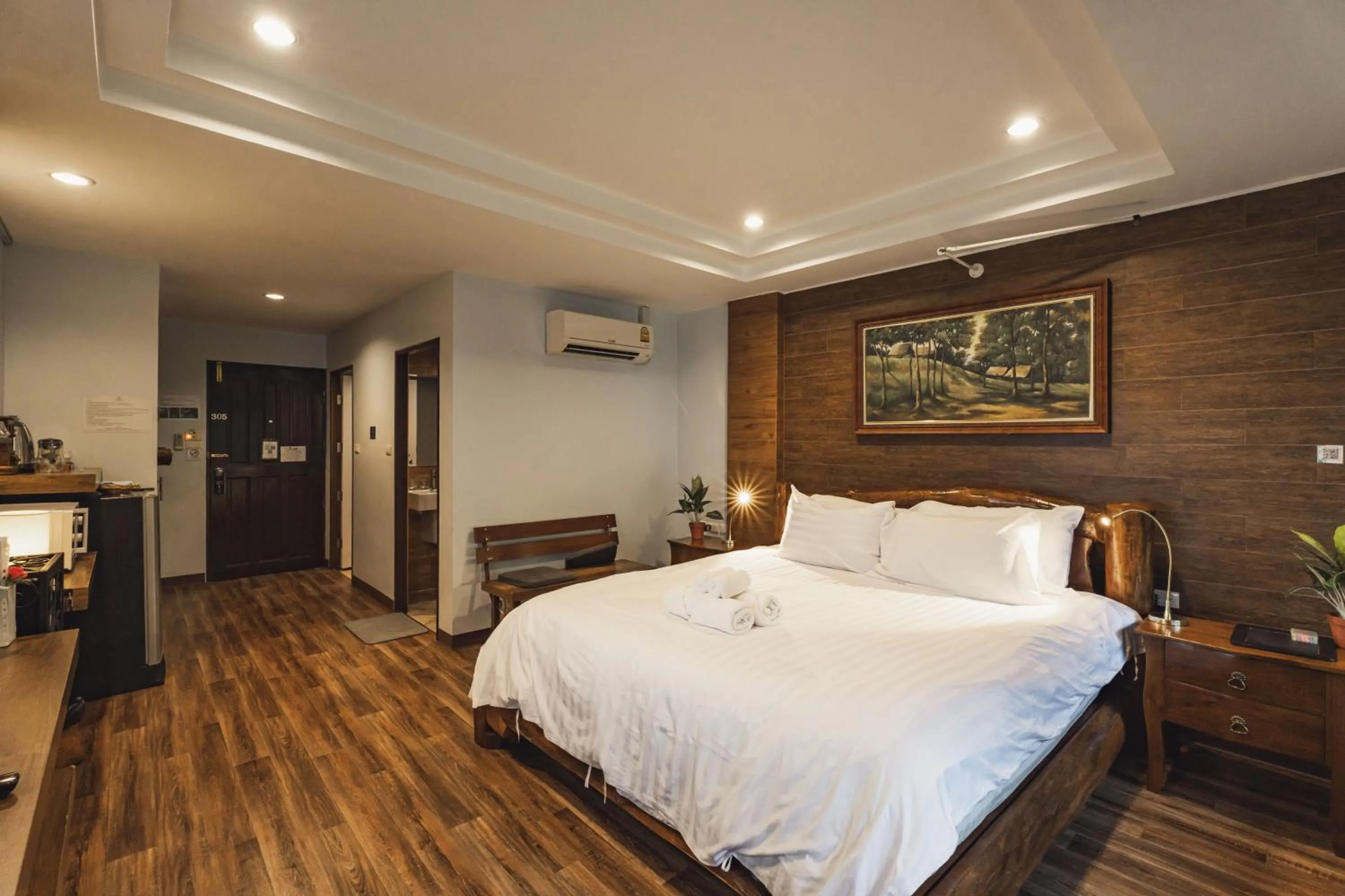 Bed in Namtok Sarika Resotel