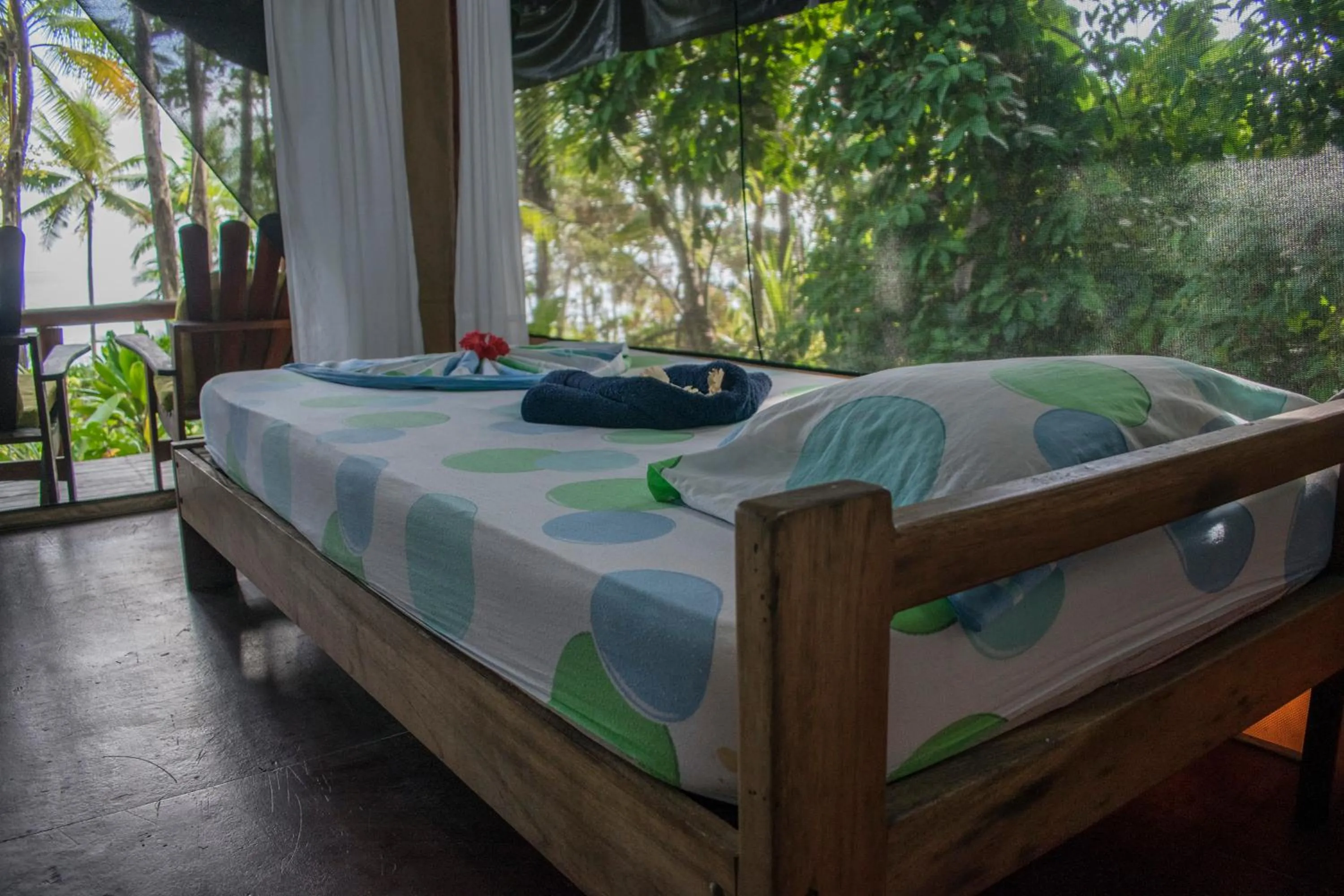 Bed in La Leona Eco Lodge