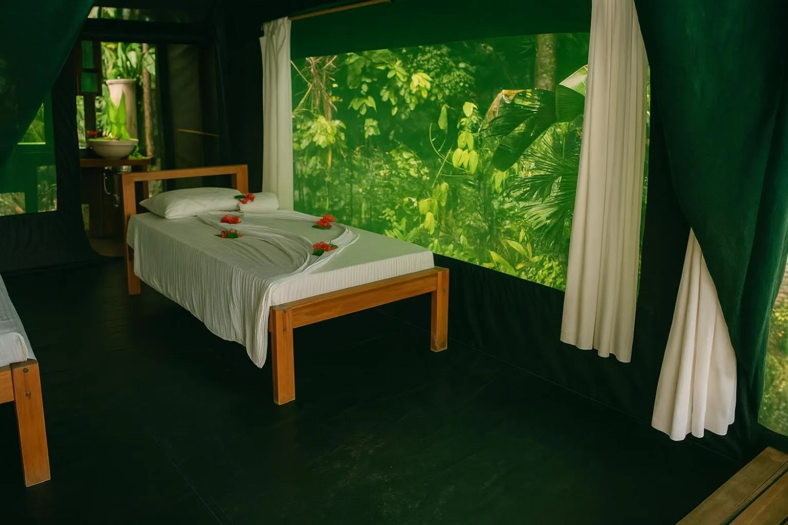 Bed in La Leona Eco Lodge