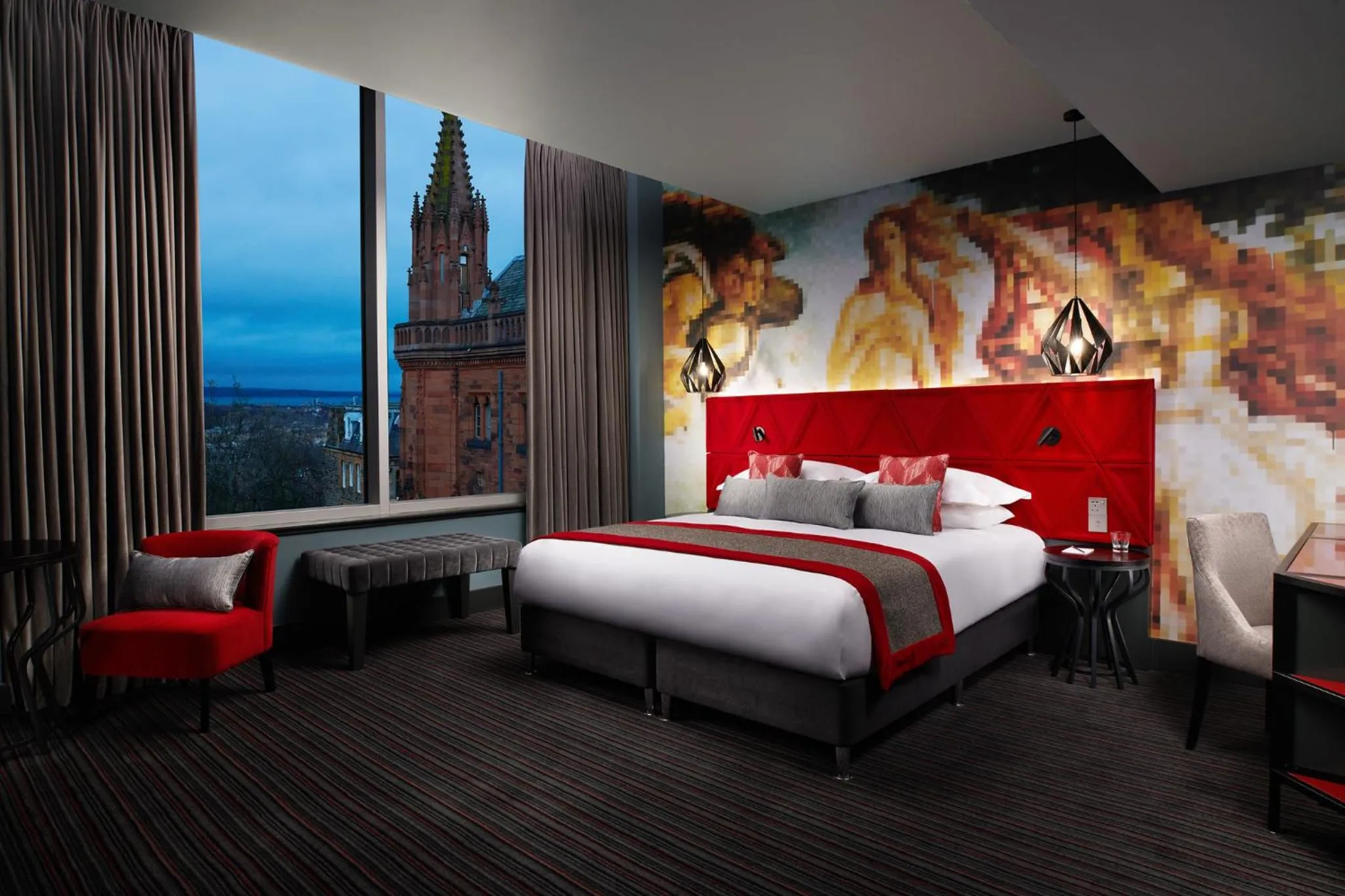 Bedroom, Bed in Malmaison Edinburgh City