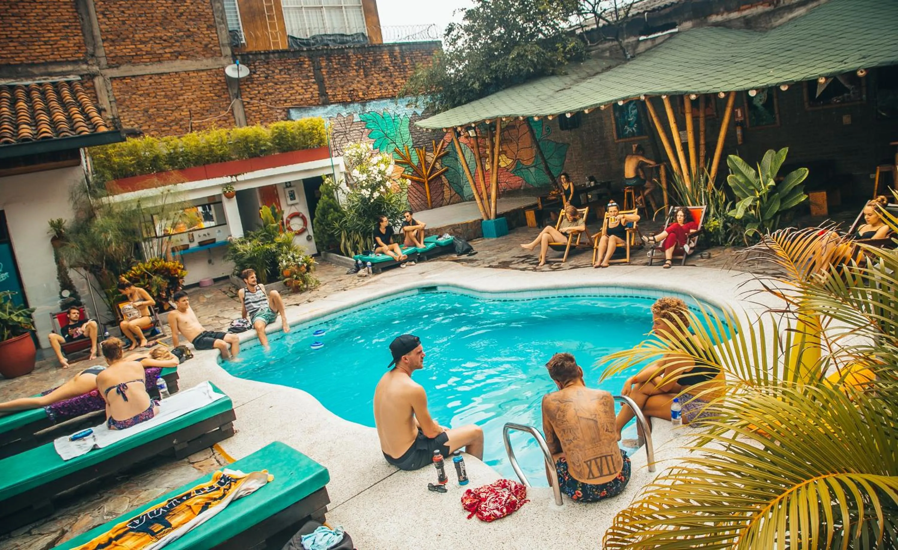 Swimming pool in Viajero Hostel Cali & Salsa School