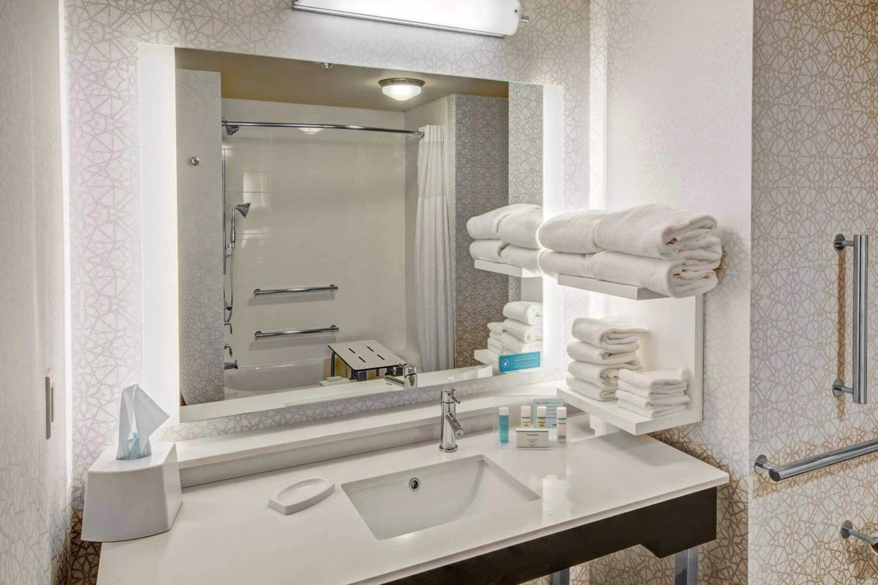 Bathroom in Hampton Inn Fresno Airport