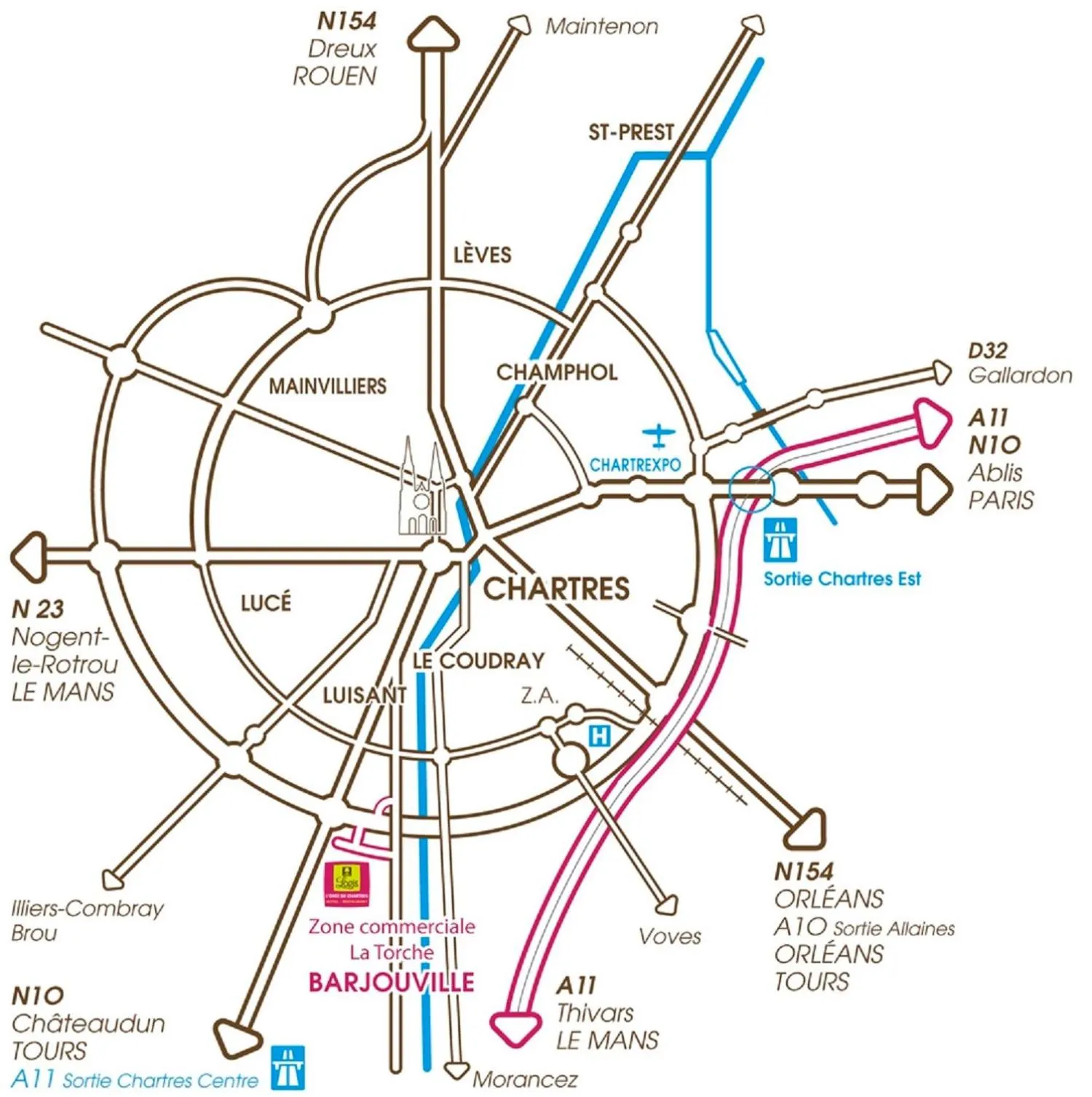 Location in Logis L'Orée de Chartres - Barjouville