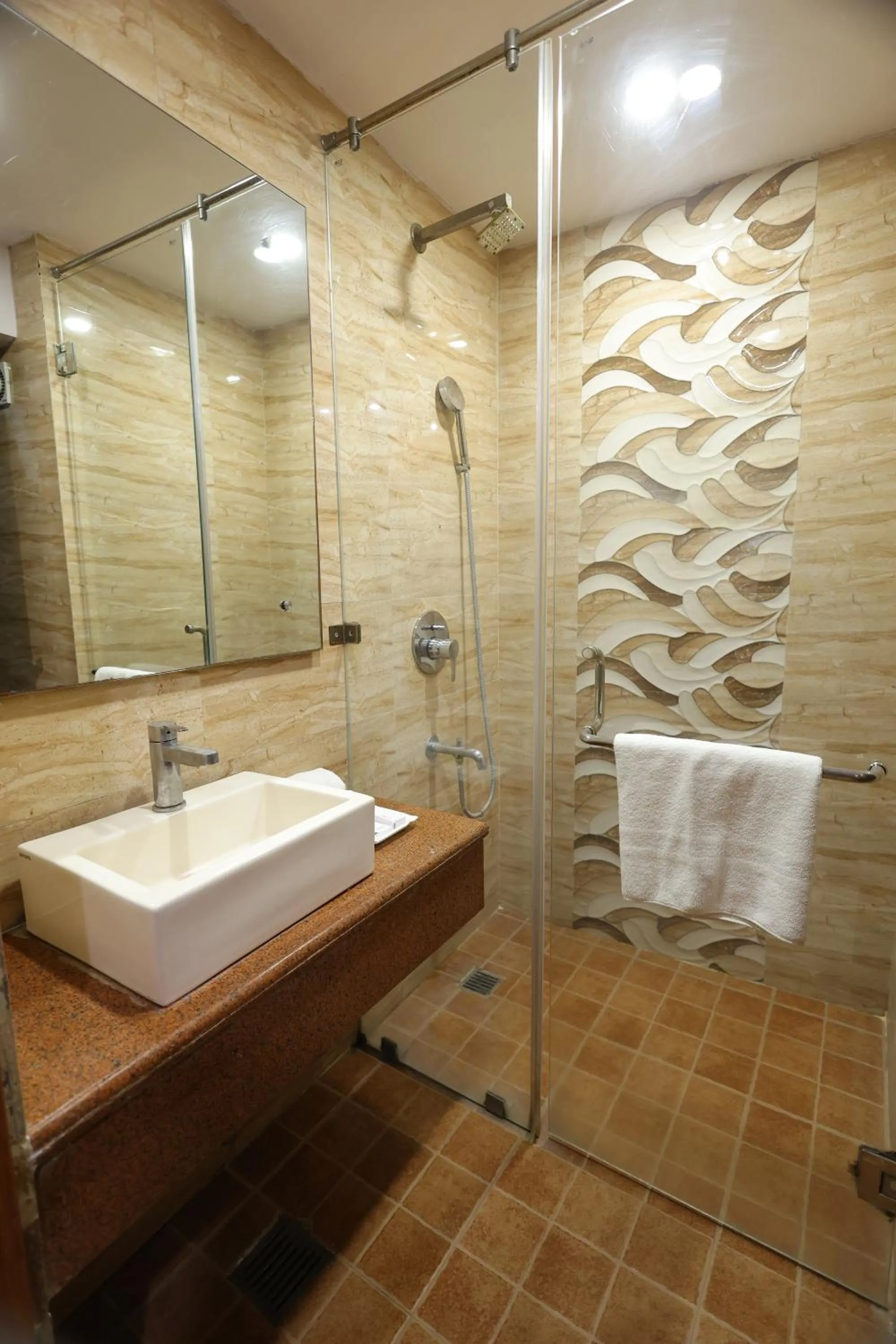 Shower in Airport Hotel Ramhan Palace Mahipalpur