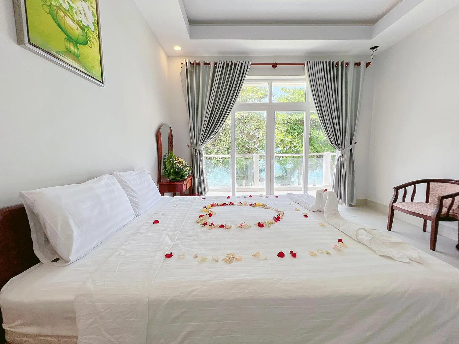 Bed in Sand Beach Resort