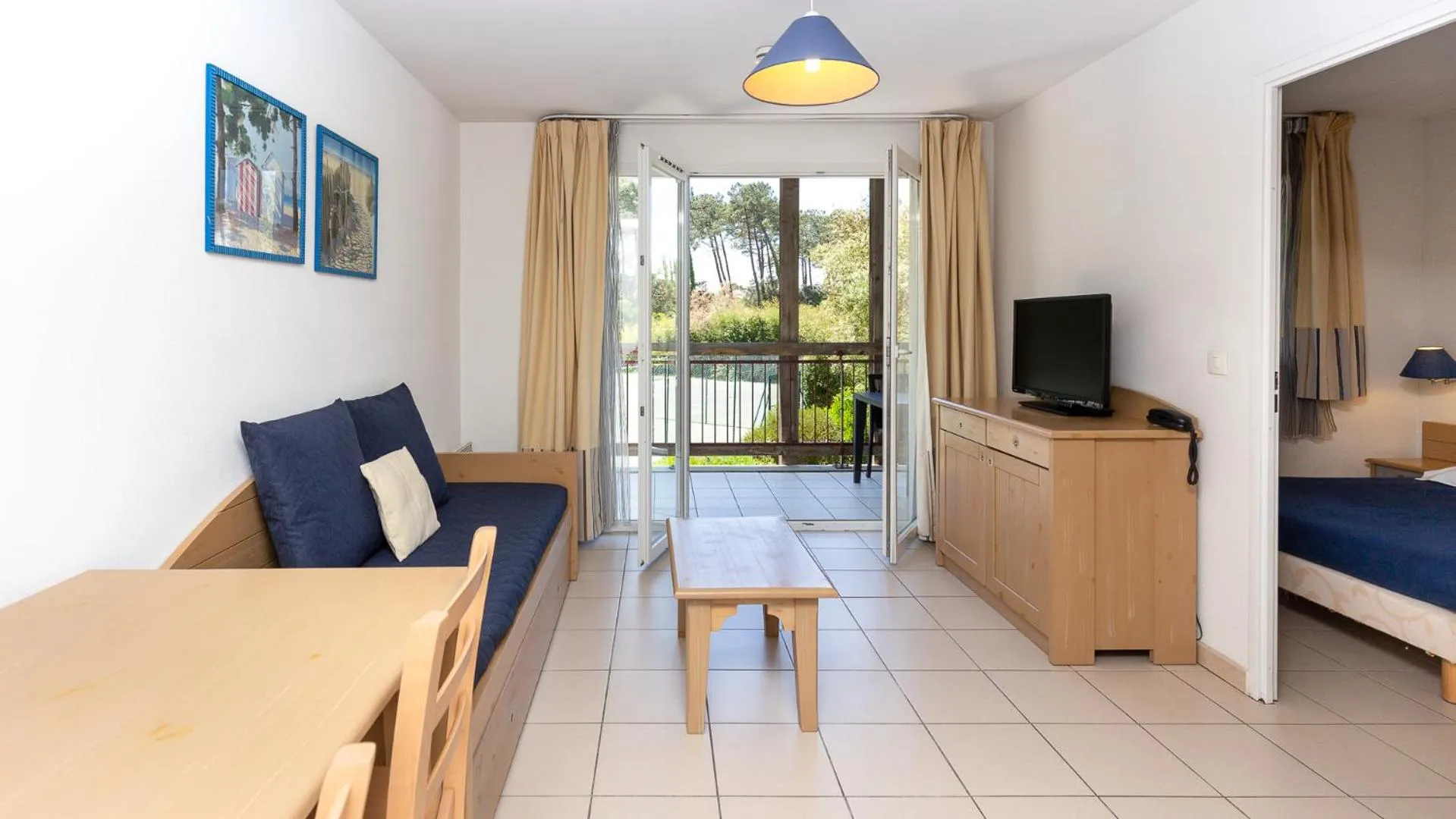 Living room, Bed in Vacancéole - L'Allée des Dunes - Ondres Plage