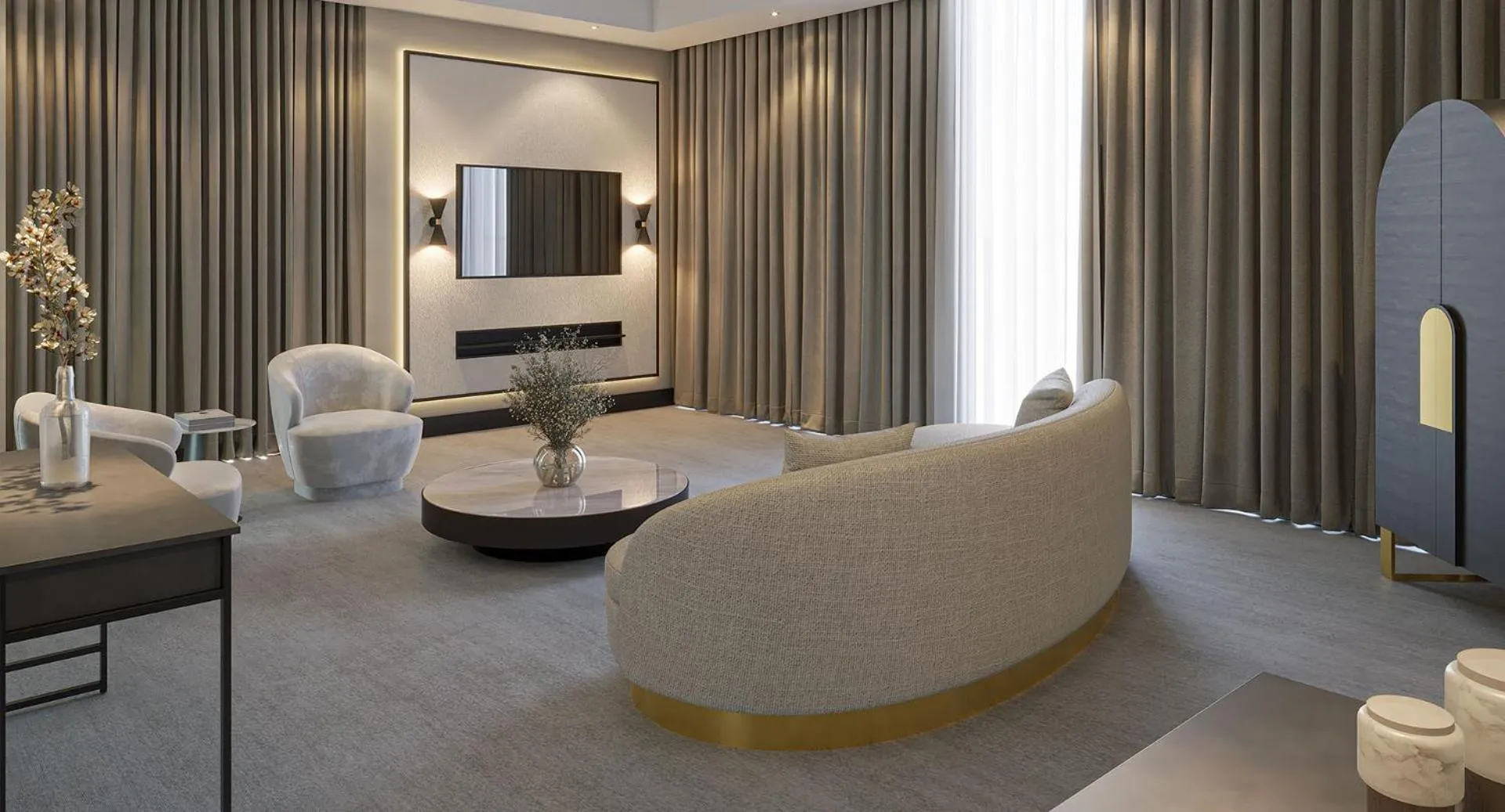 Seating area in Anantara Downtown Dubai