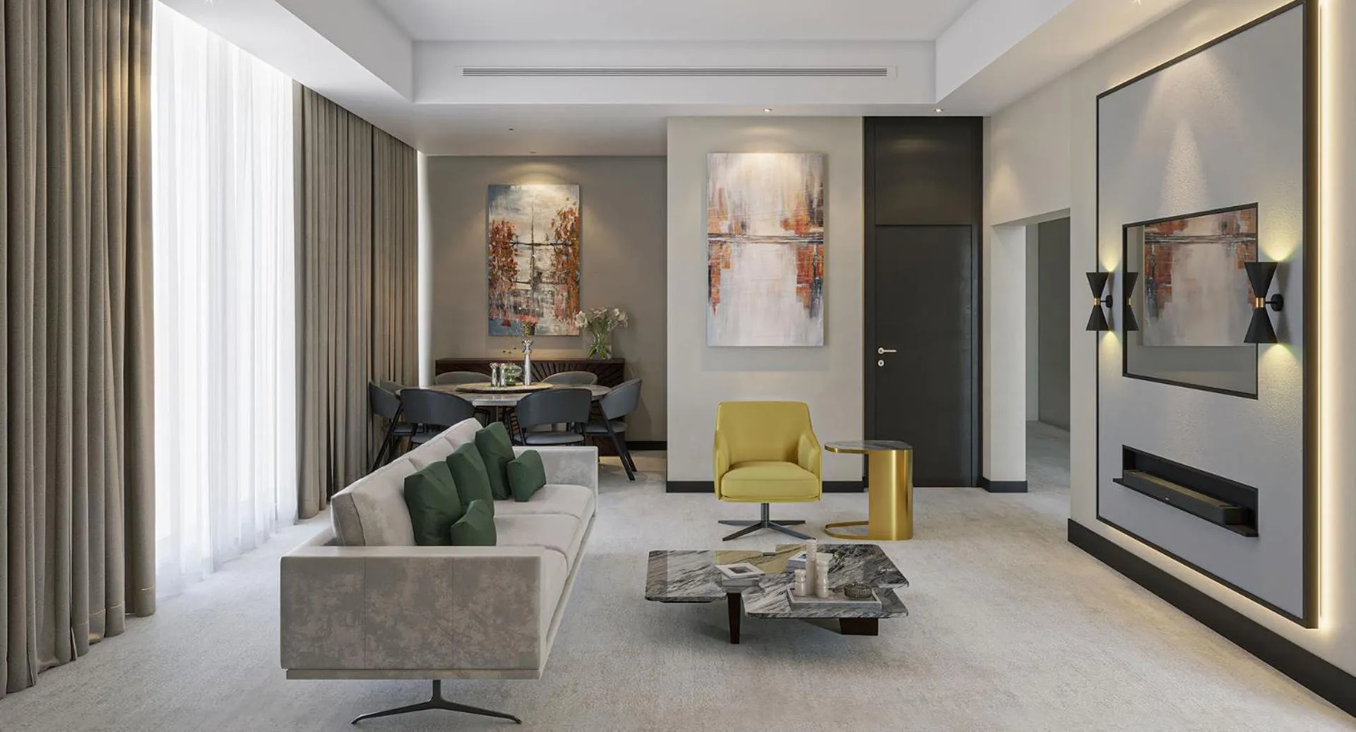 Seating area in Anantara Downtown Dubai