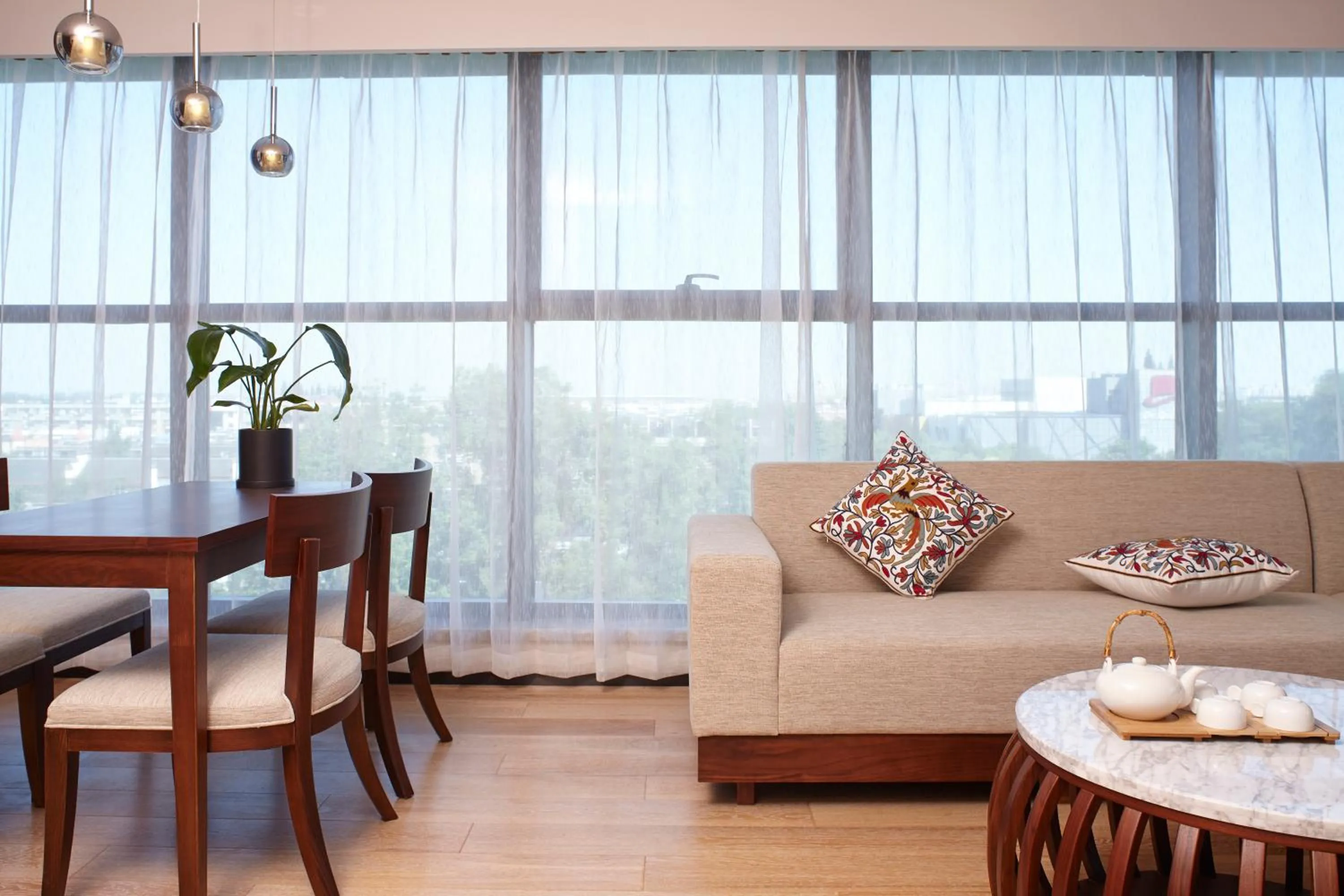 Seating area in SSAW Boutique Hotel Yangzhou