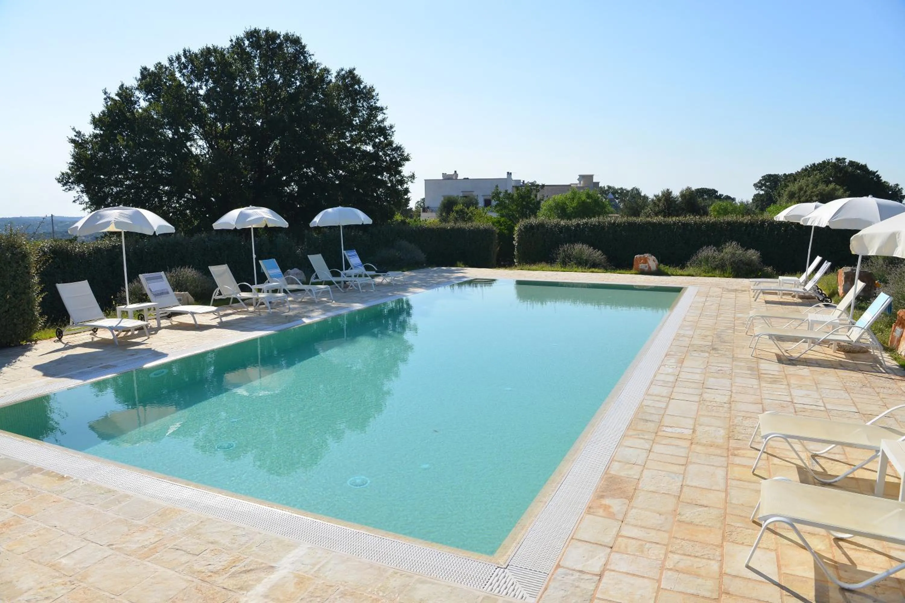 Pool view in Masseria Peppeturro