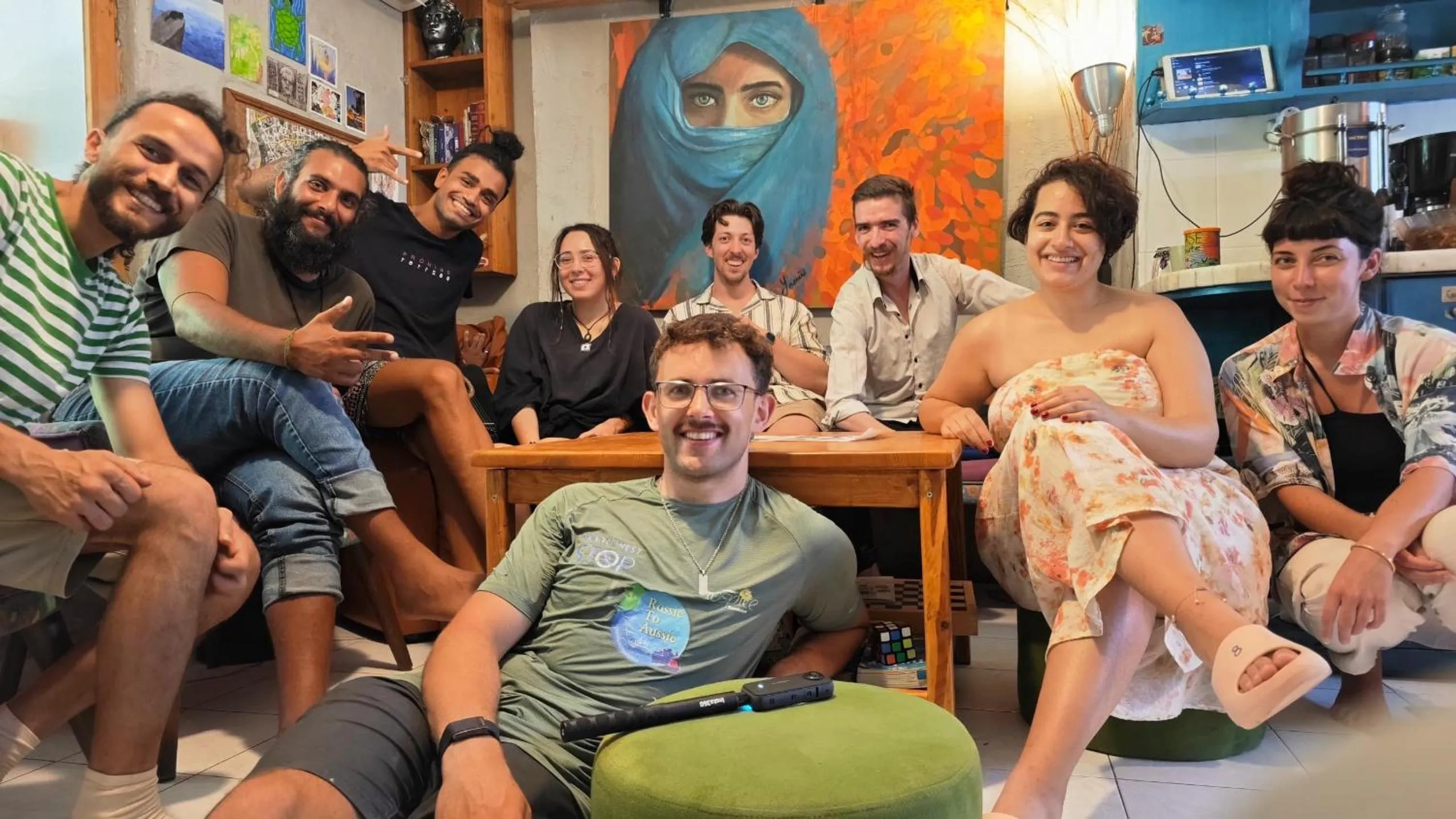 Communal kitchen in hostel vague