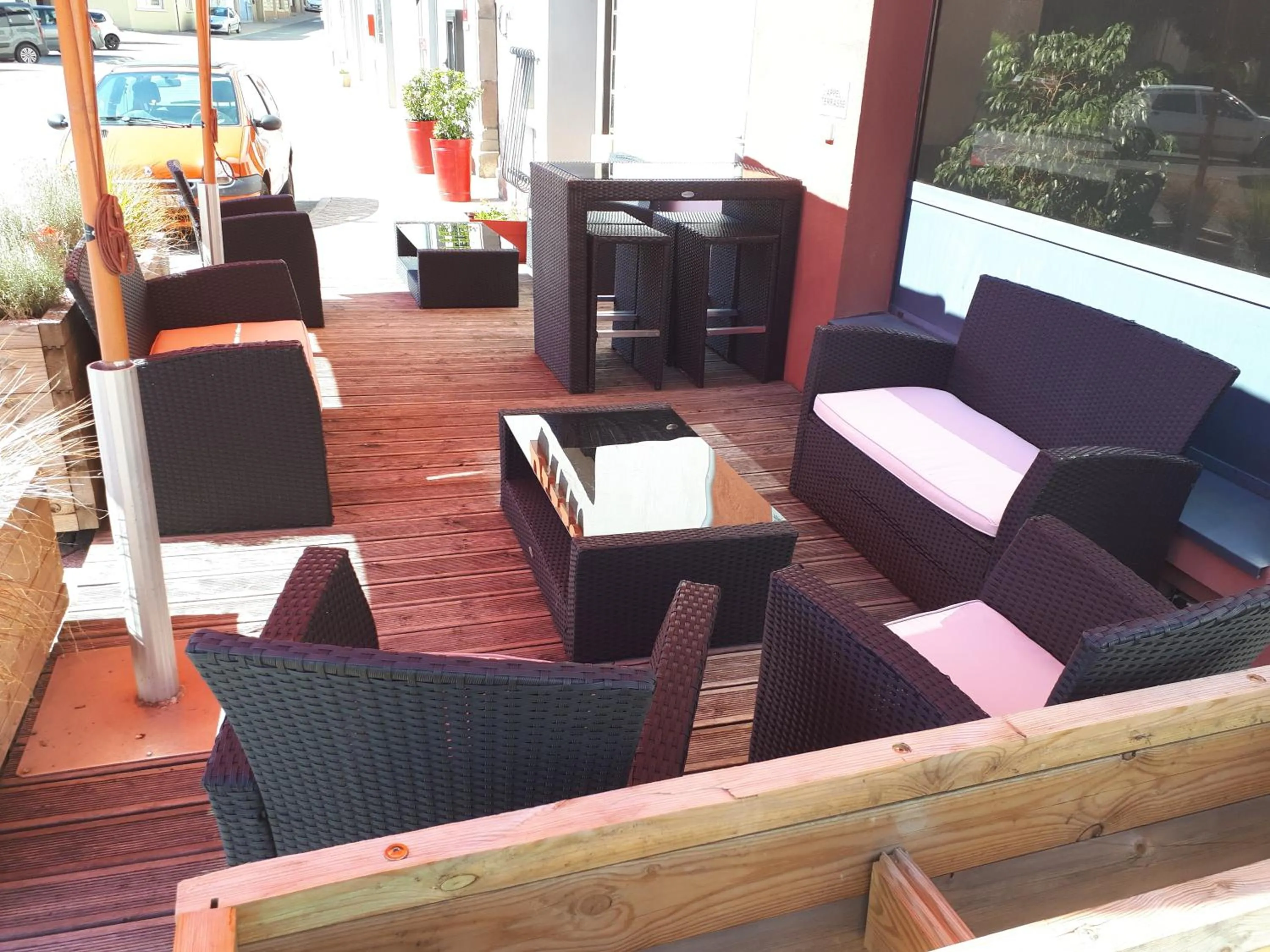 Balcony/Terrace in Logis Hotel Restaurant des Voyageurs