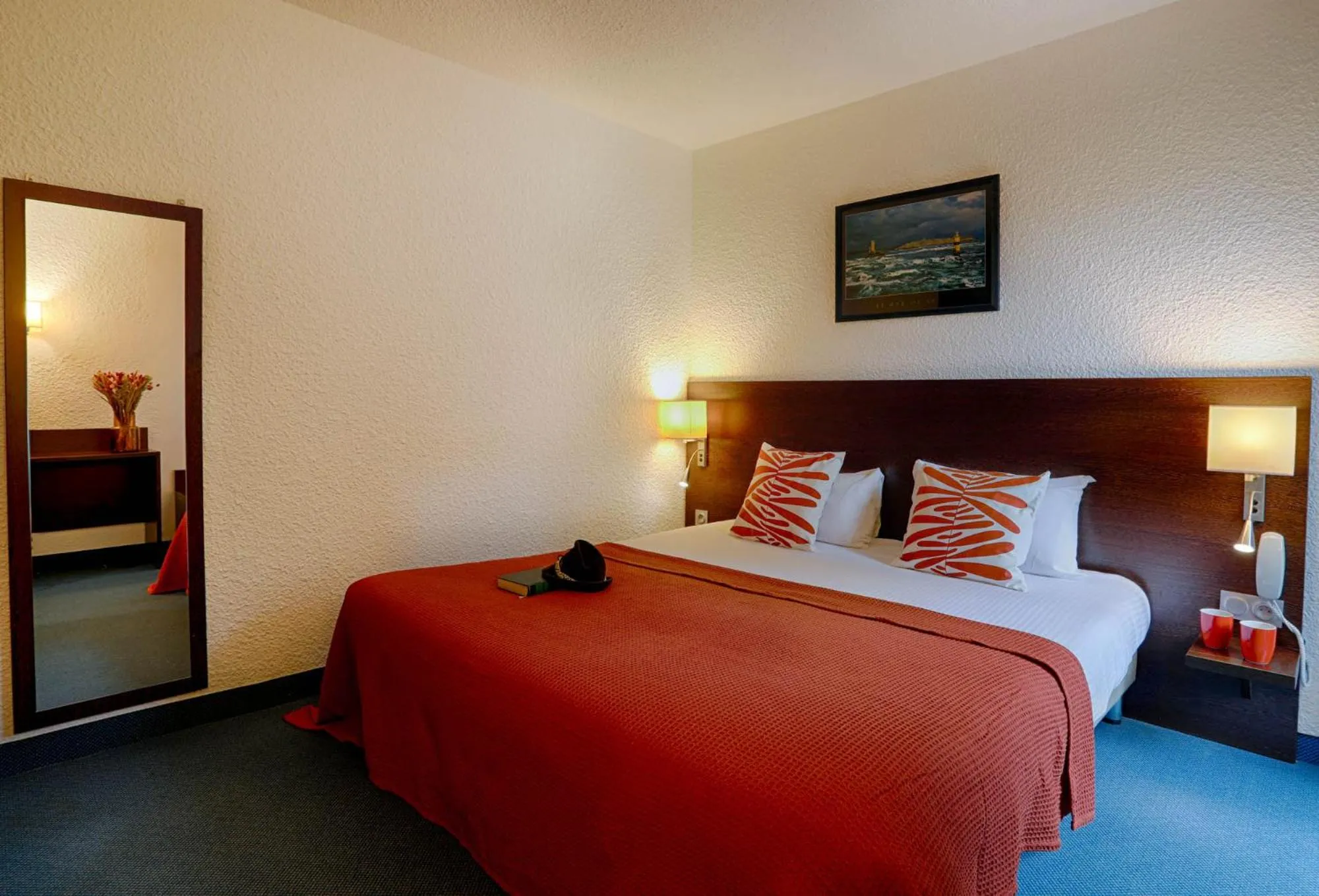 Bedroom, Bed in Hotel Le Branhoc - Brit Hotel Auray