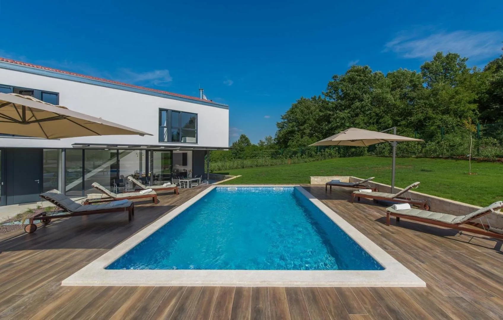 Garden in Luxury villa Fratello in Istria, private pool