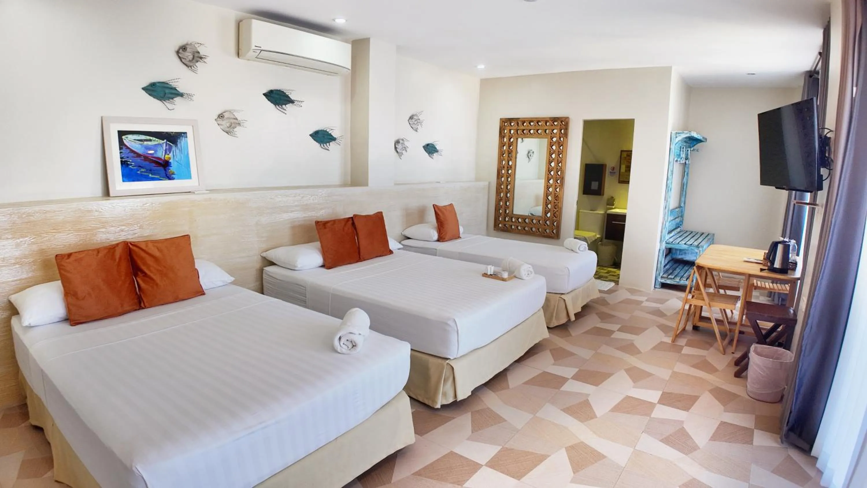 Bed in Oslob Whale Shark Resort