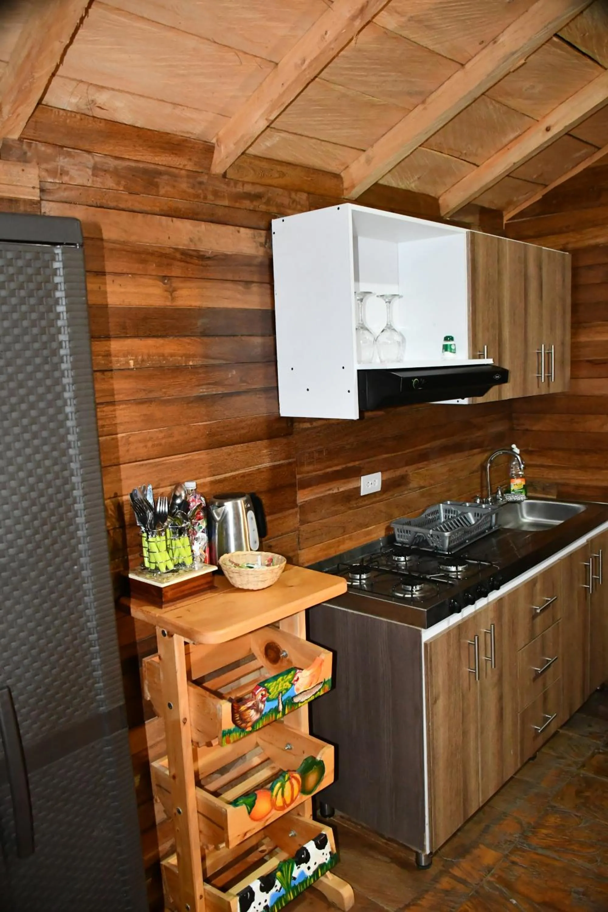 Kitchen or kitchenette in Glamping Ancestros Ecoparque