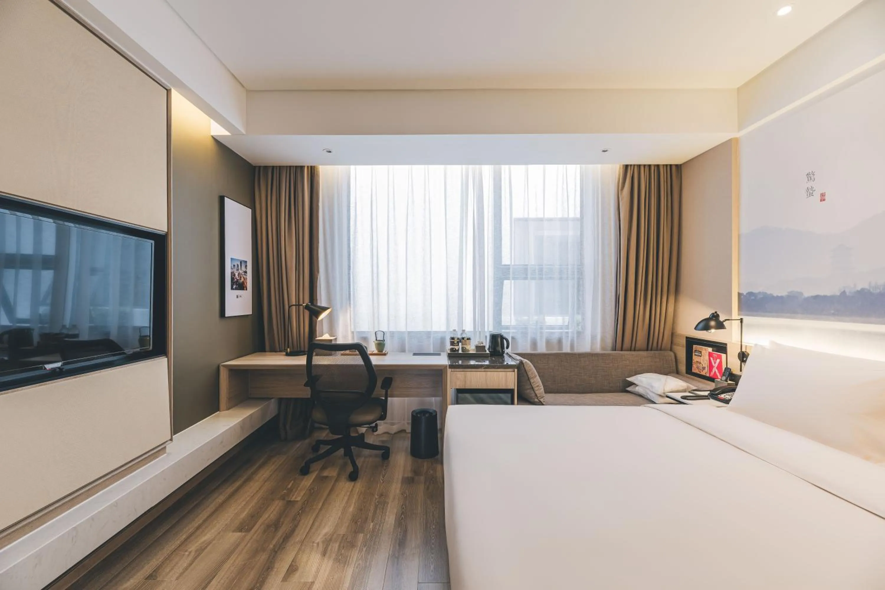 Bed in Atour Hotel Shanghai Anting