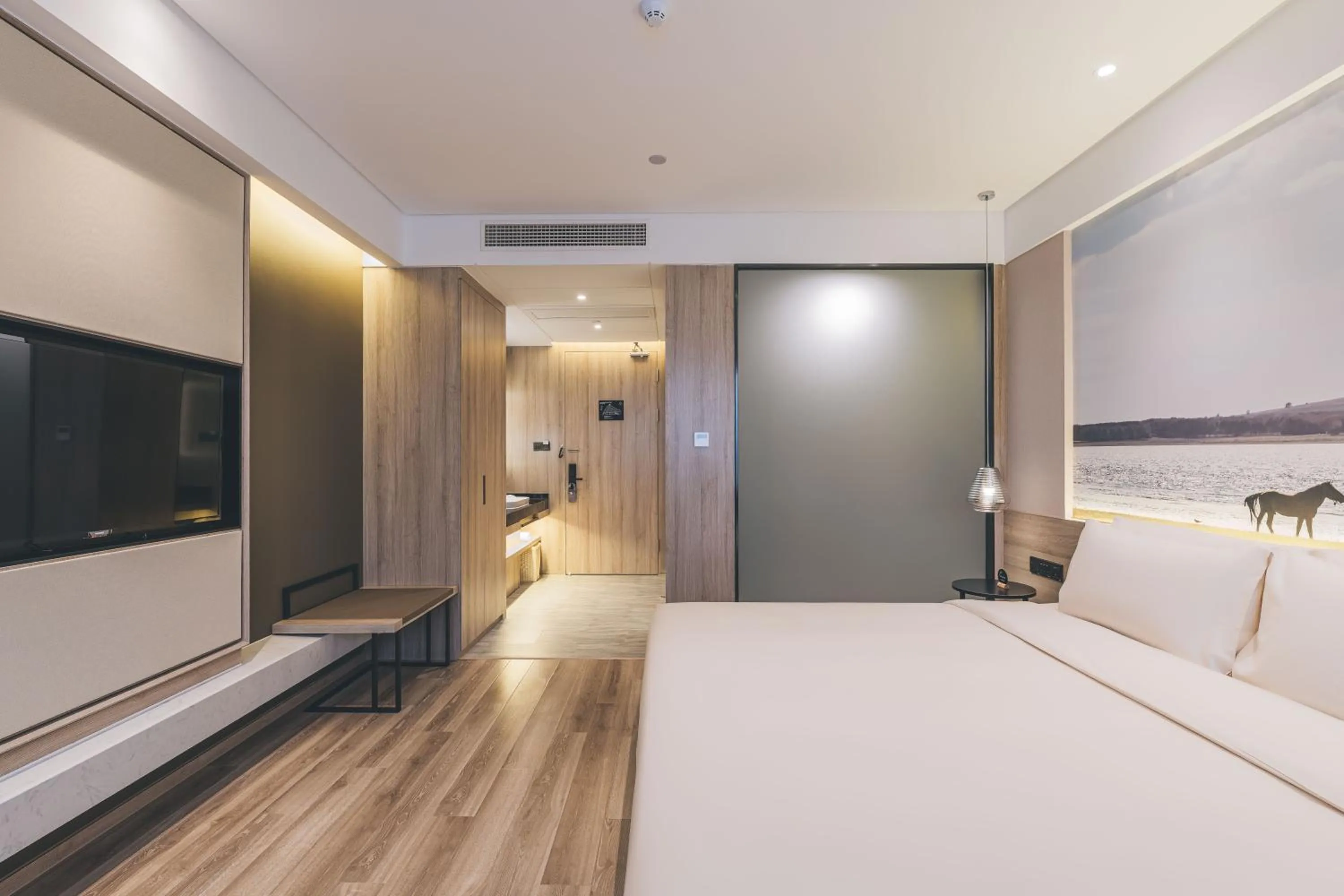 Bed in Atour Hotel Shanghai Anting