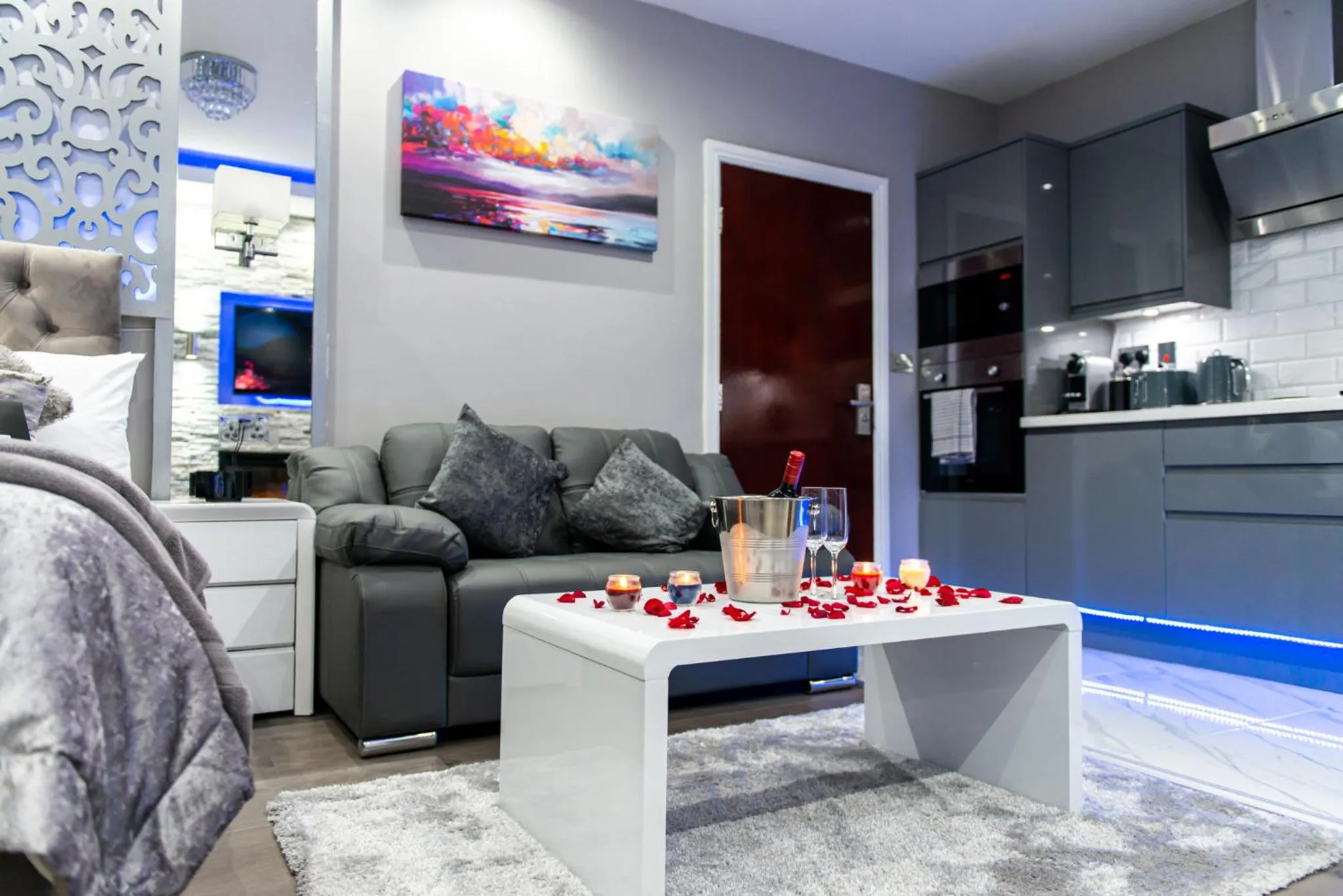 Living room in Aphrodite Suites