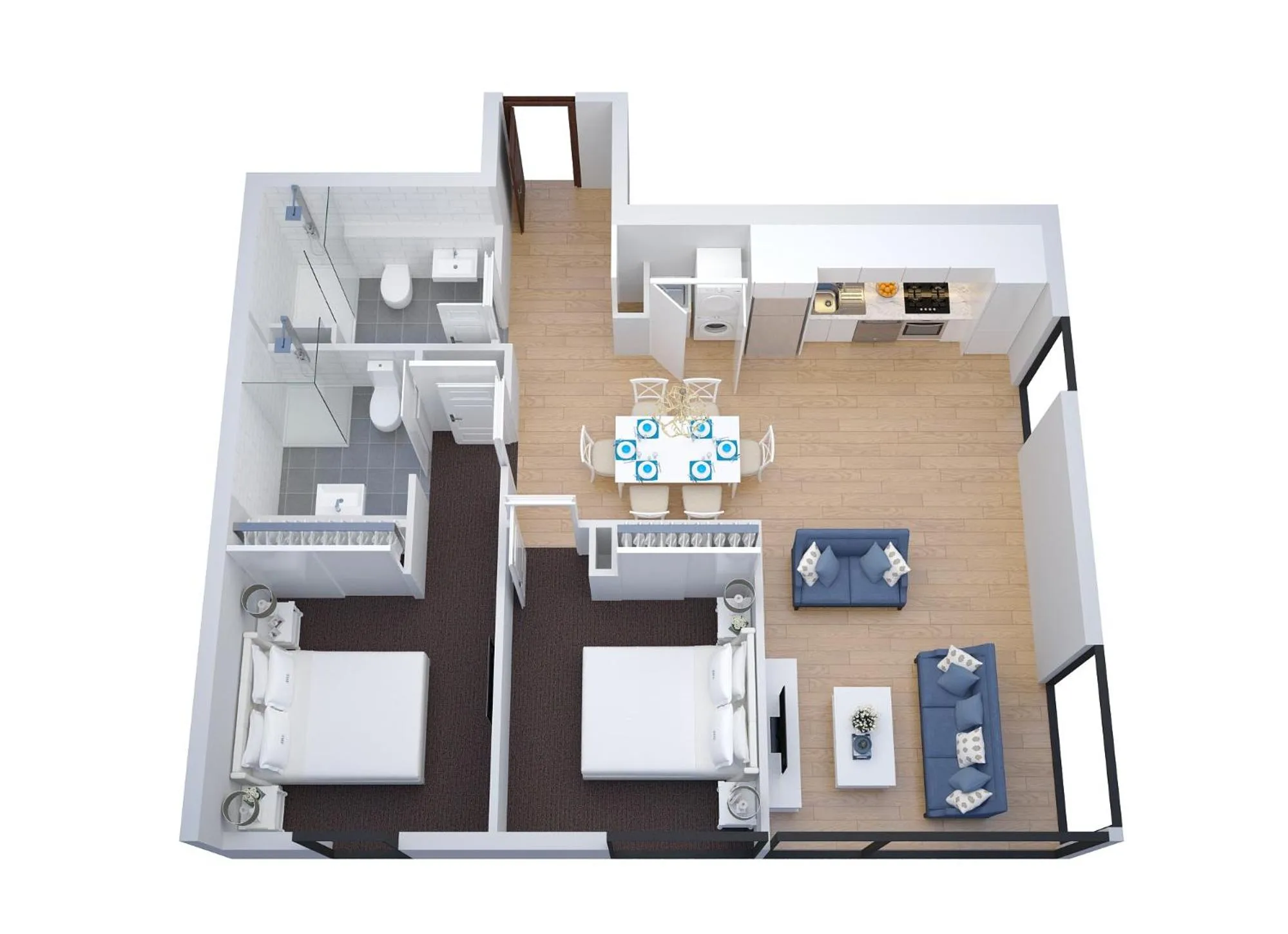 Floor plan, Bed in The Hamptons Apartments - St Kilda